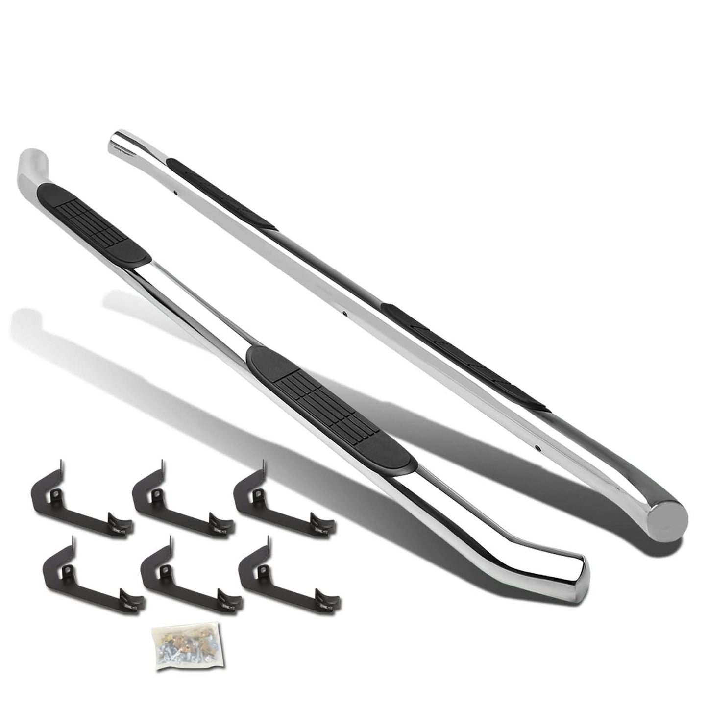 2007-2016 Chevrolet Silverado HD 3" Round Nerf Bars - Silver