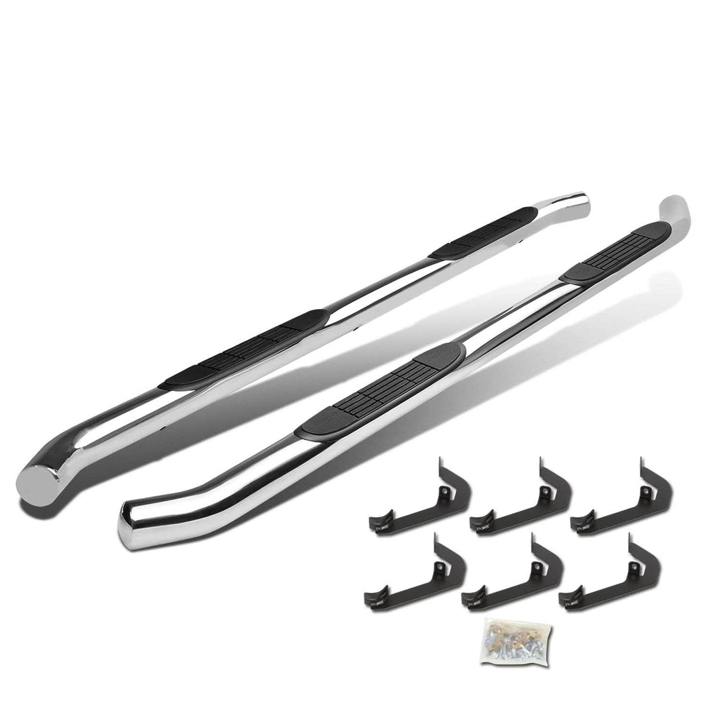 2007-2016 Chevrolet Silverado HD 3" Round Nerf Bars - Silver
