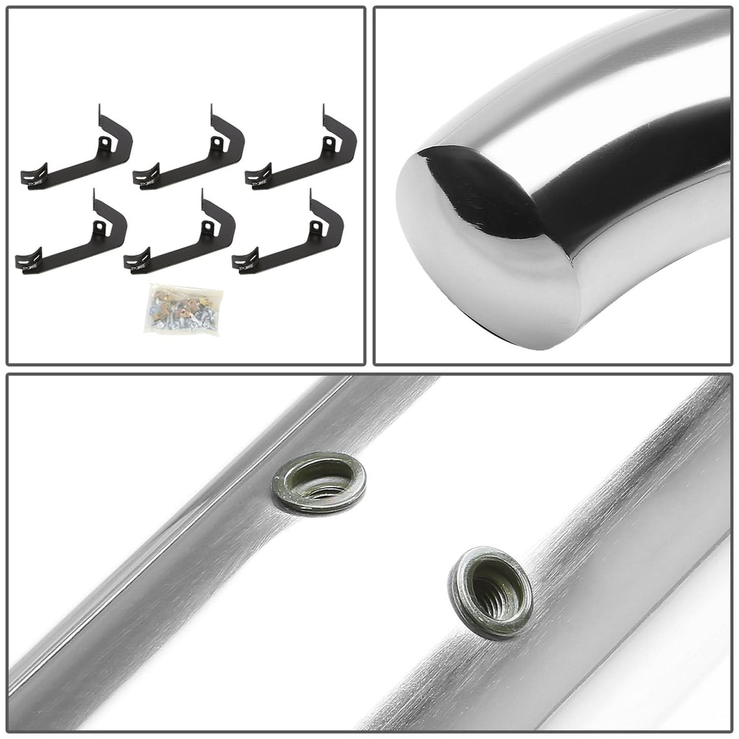 2007-2016 Chevrolet Silverado HD 3" Round Nerf Bars - Silver