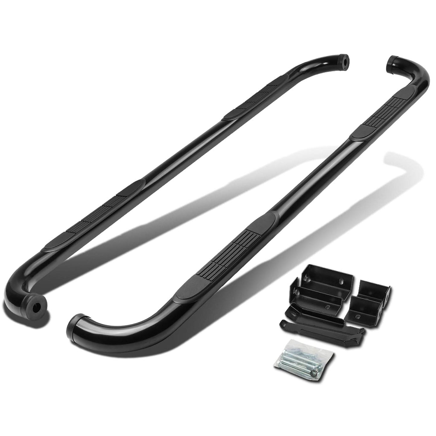 99-16 Chevy Silverado GMC Sierra 3" Round Nerf Bars Extended Cab Black