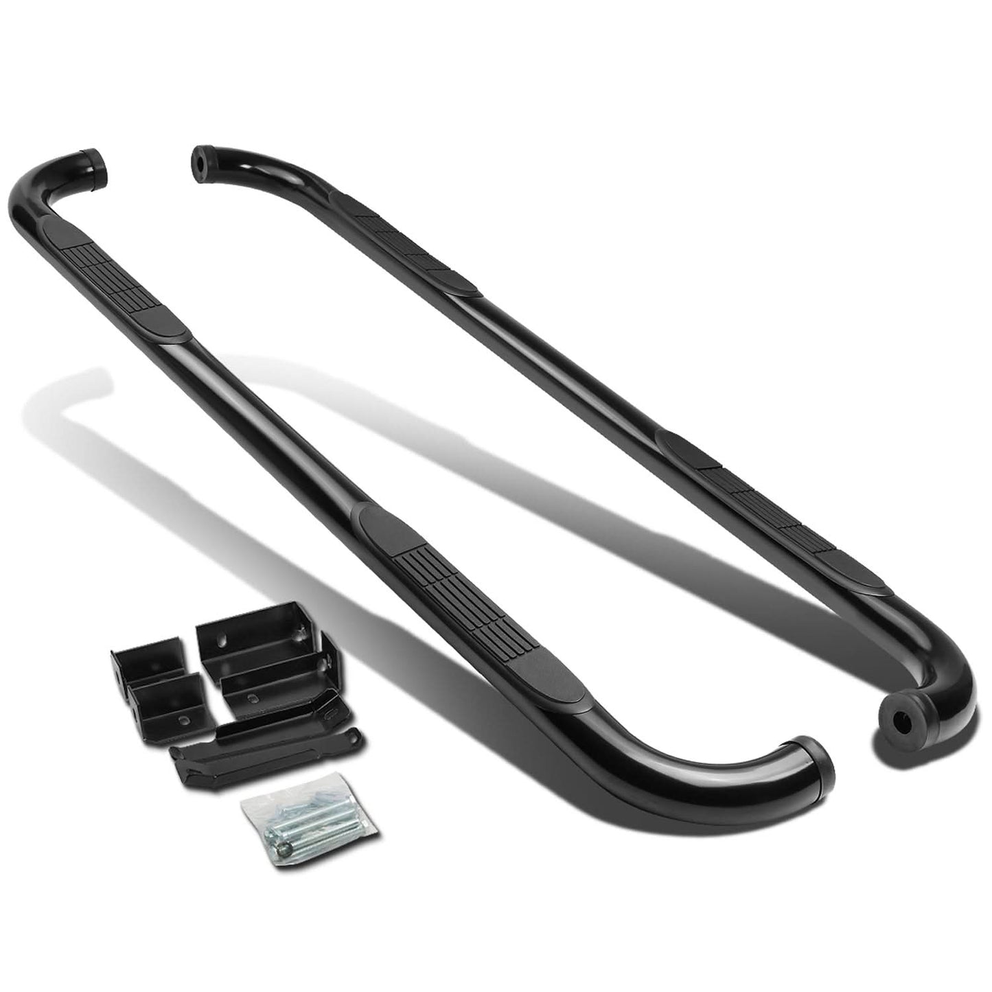 99-16 Chevy Silverado GMC Sierra 3" Round Nerf Bars Extended Cab Black