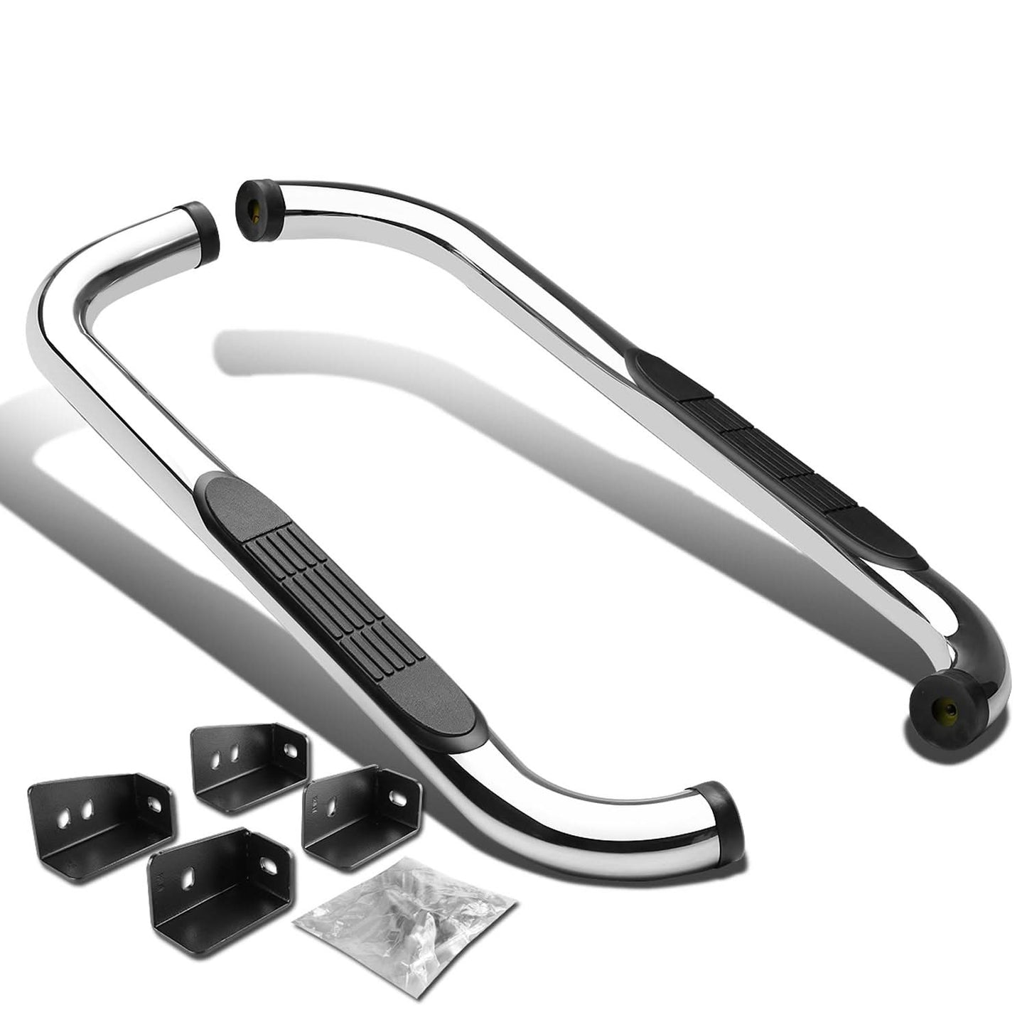 99-16 Chevrolet Silverado 3" Round Nerf Bars - Standard Cab Silver