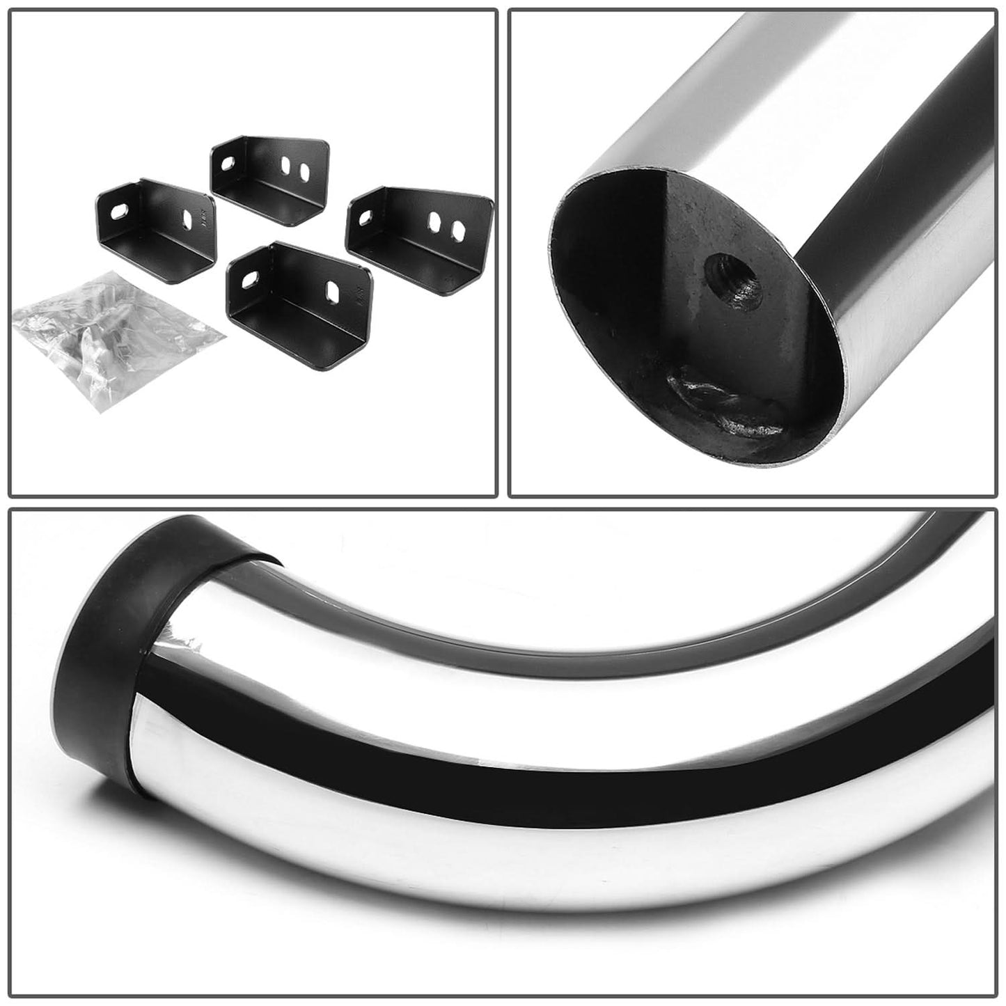 99-16 Chevrolet Silverado 3" Round Nerf Bars - Standard Cab Silver