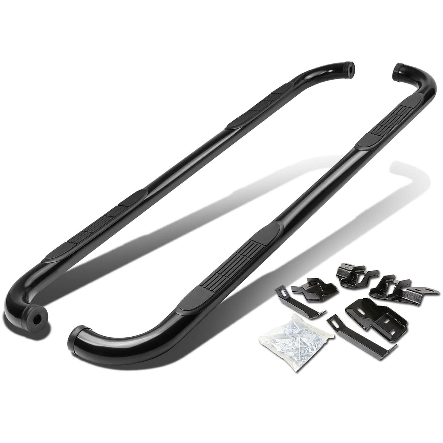 2009-2015 Dodge Ram 1500 2500 3500 3" Round Nerf Bars Crew Cab Black