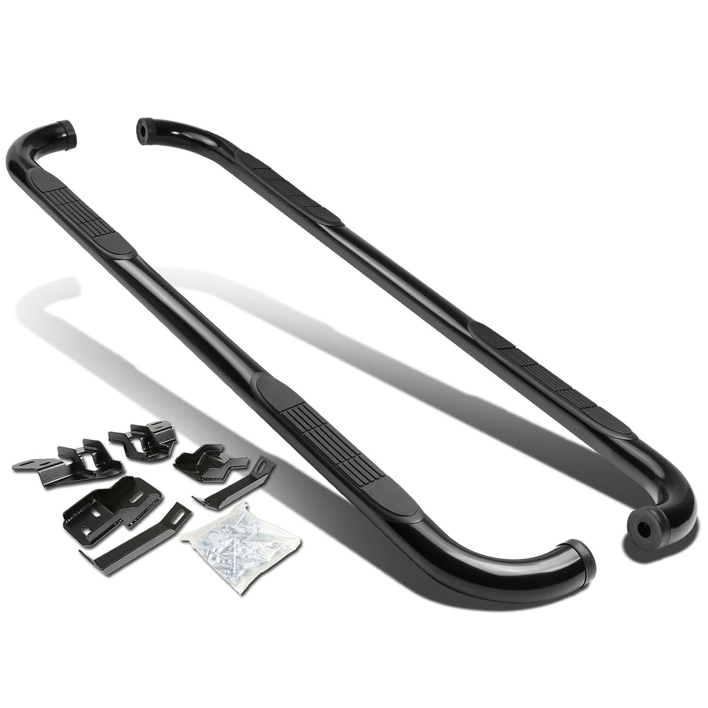2009-2015 Dodge Ram 1500 2500 3500 3" Round Nerf Bars Crew Cab Black