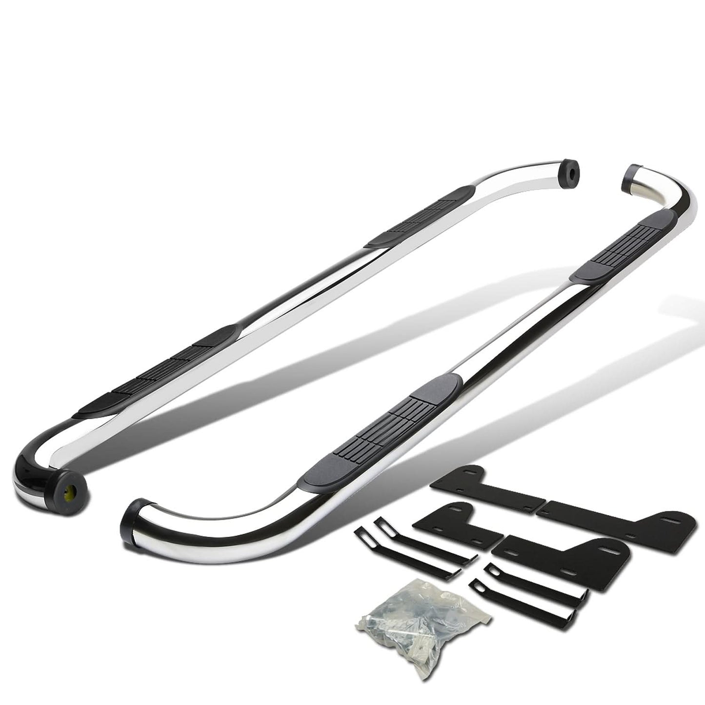 02-08 Dodge Ram 1500/2500/3500 Quad Cab 3" Round Nerf Bars Silver