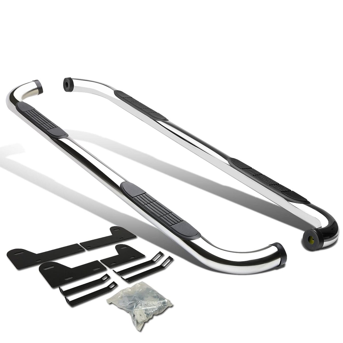 02-08 Dodge Ram 1500/2500/3500 Quad Cab 3" Round Nerf Bars Silver