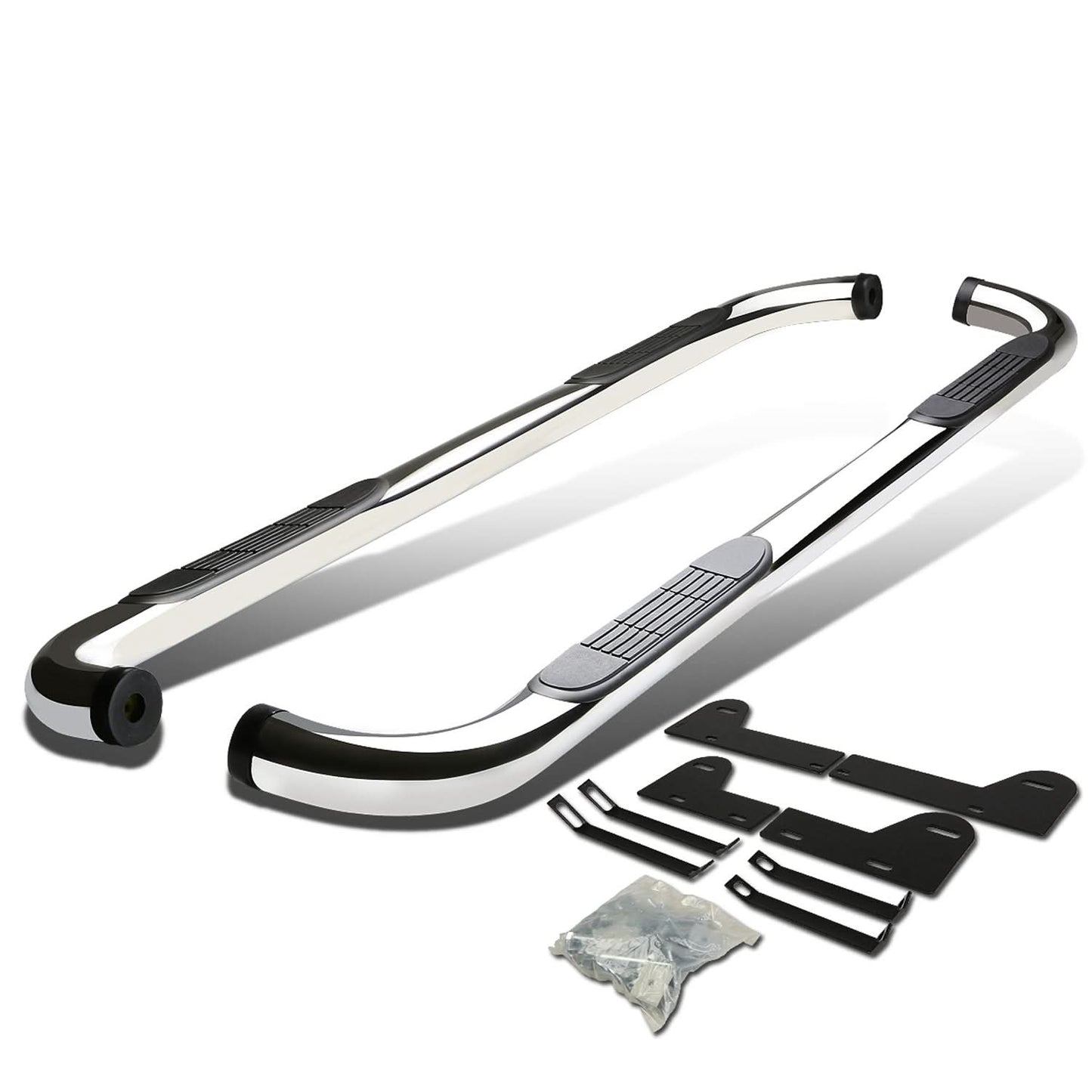 02-08 Dodge Ram 1500/2500/3500 Quad Cab 3" Round Nerf Bars Silver