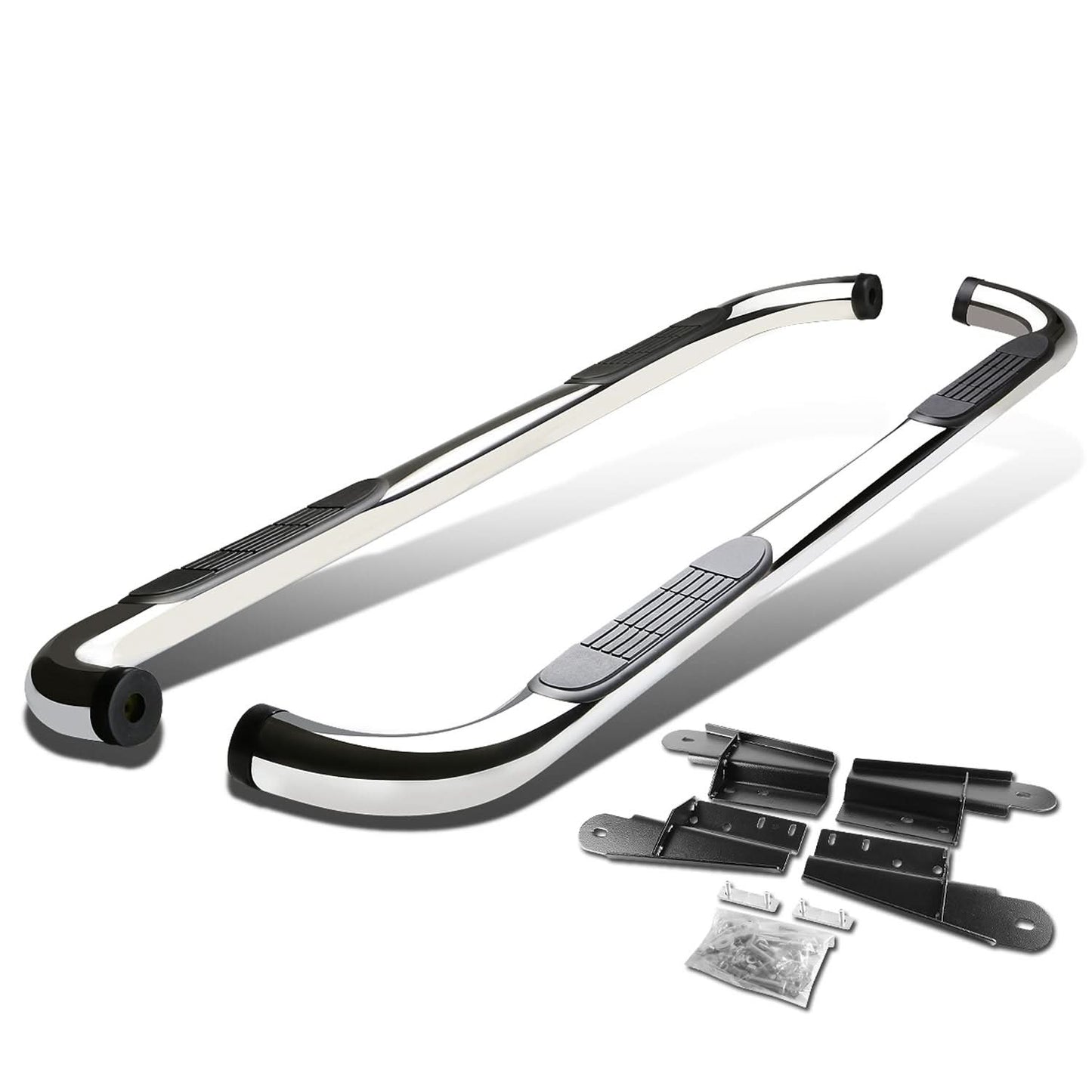 2004-2008 Ford F-150 Extended Cab 3" Round Nerf Bars - Silver