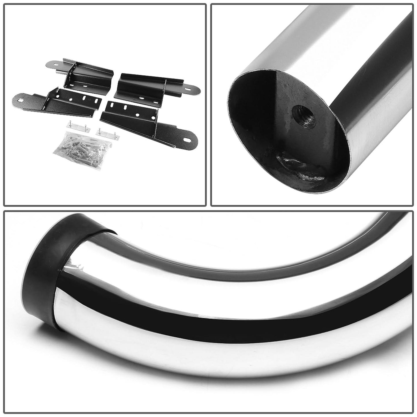 2004-2008 Ford F-150 Extended Cab 3" Round Nerf Bars - Silver