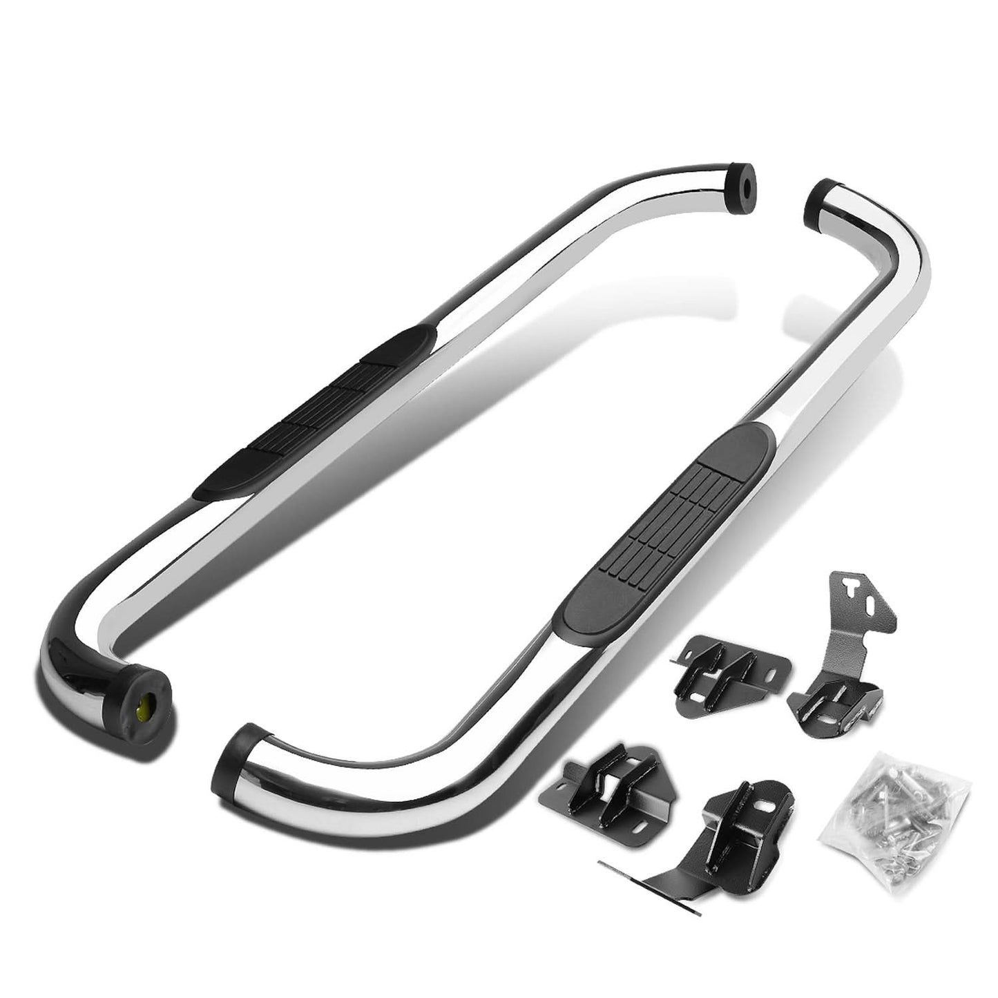 2009-2014 Ford F-150 Regular Cab 3" Round Nerf Bars - Silver
