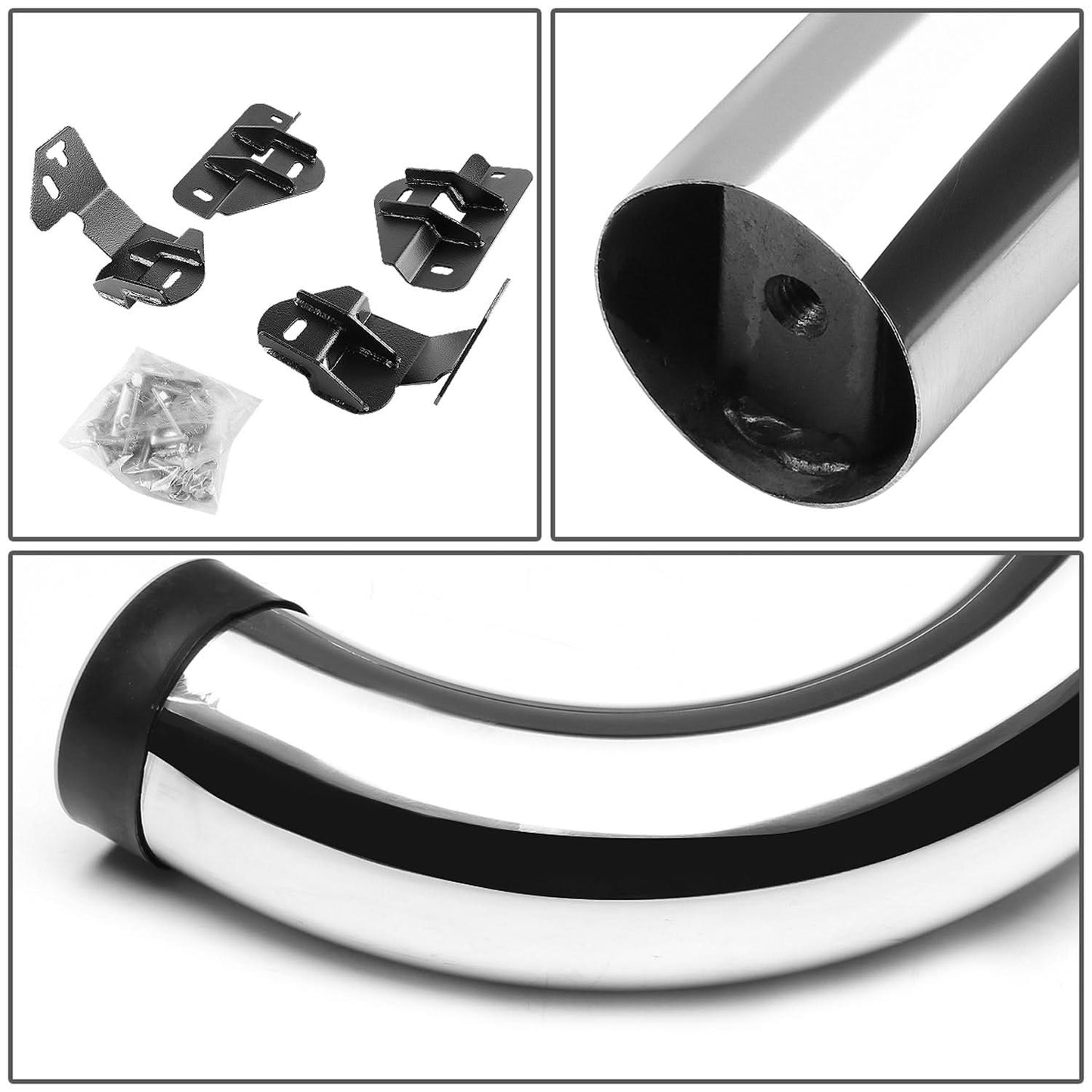2009-2014 Ford F-150 Regular Cab 3" Round Nerf Bars - Silver