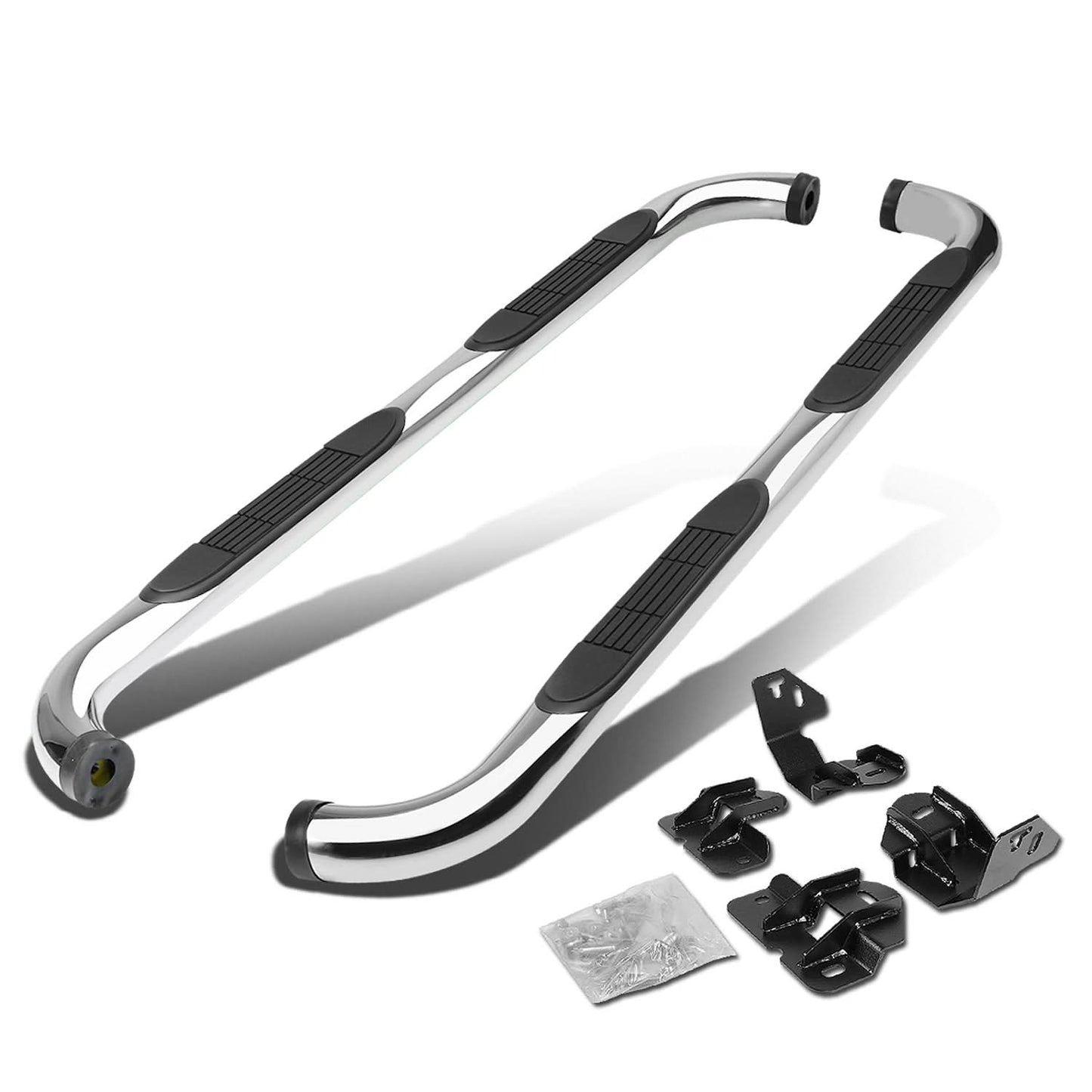 2009-2014 Ford F-150 Super Crew 3" Round Nerf Bars - Silver