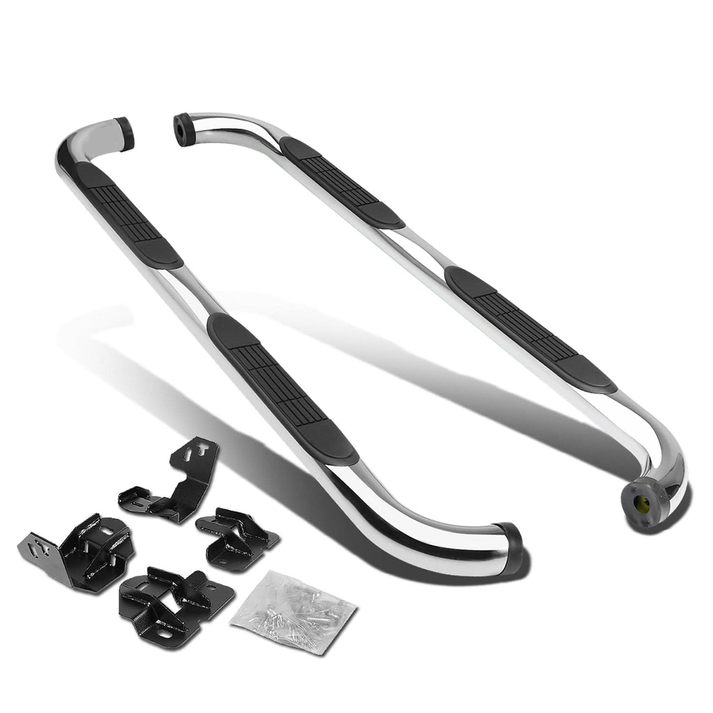 2009-2014 Ford F-150 Super Crew 3" Round Nerf Bars - Silver