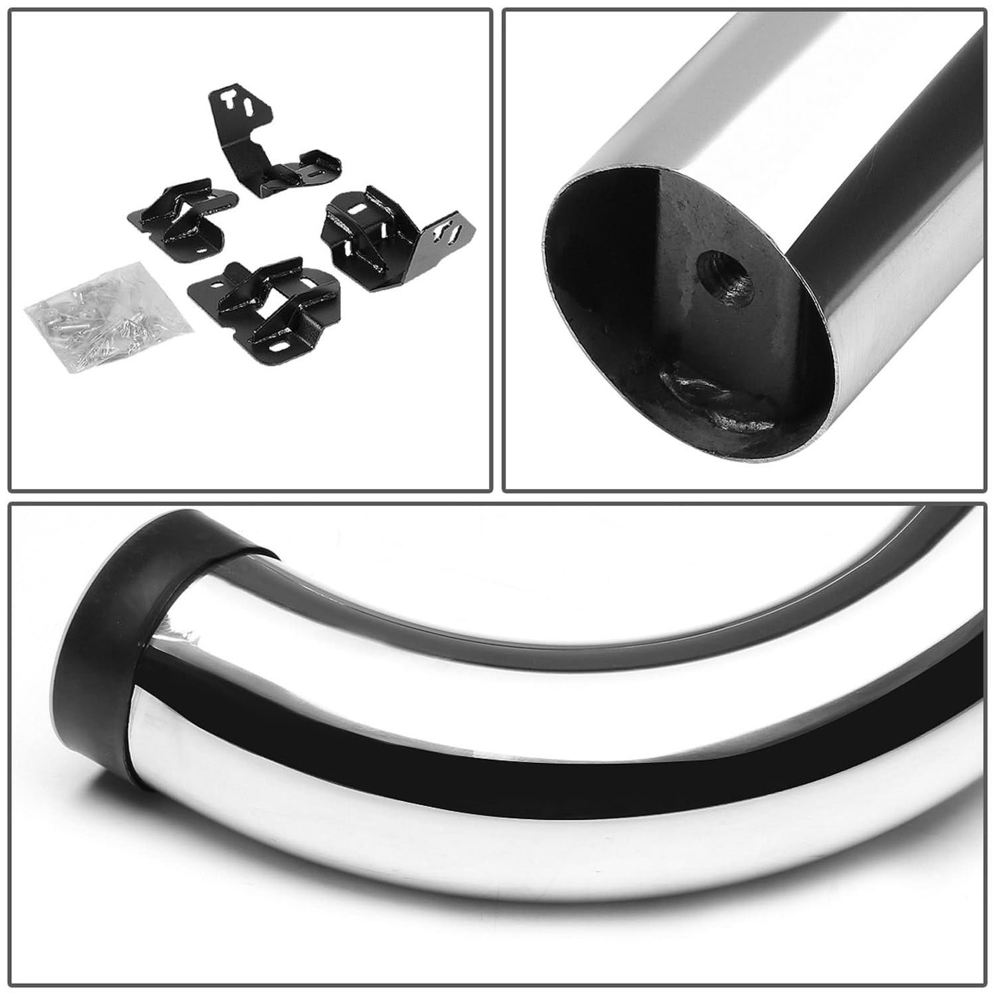 2009-2014 Ford F-150 Super Crew 3" Round Nerf Bars - Silver
