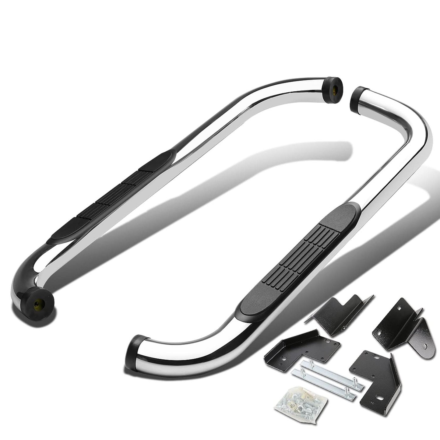 99-16 Ford F-250 F-350 Super Duty 3" Round Nerf Bar Step Bar Silver