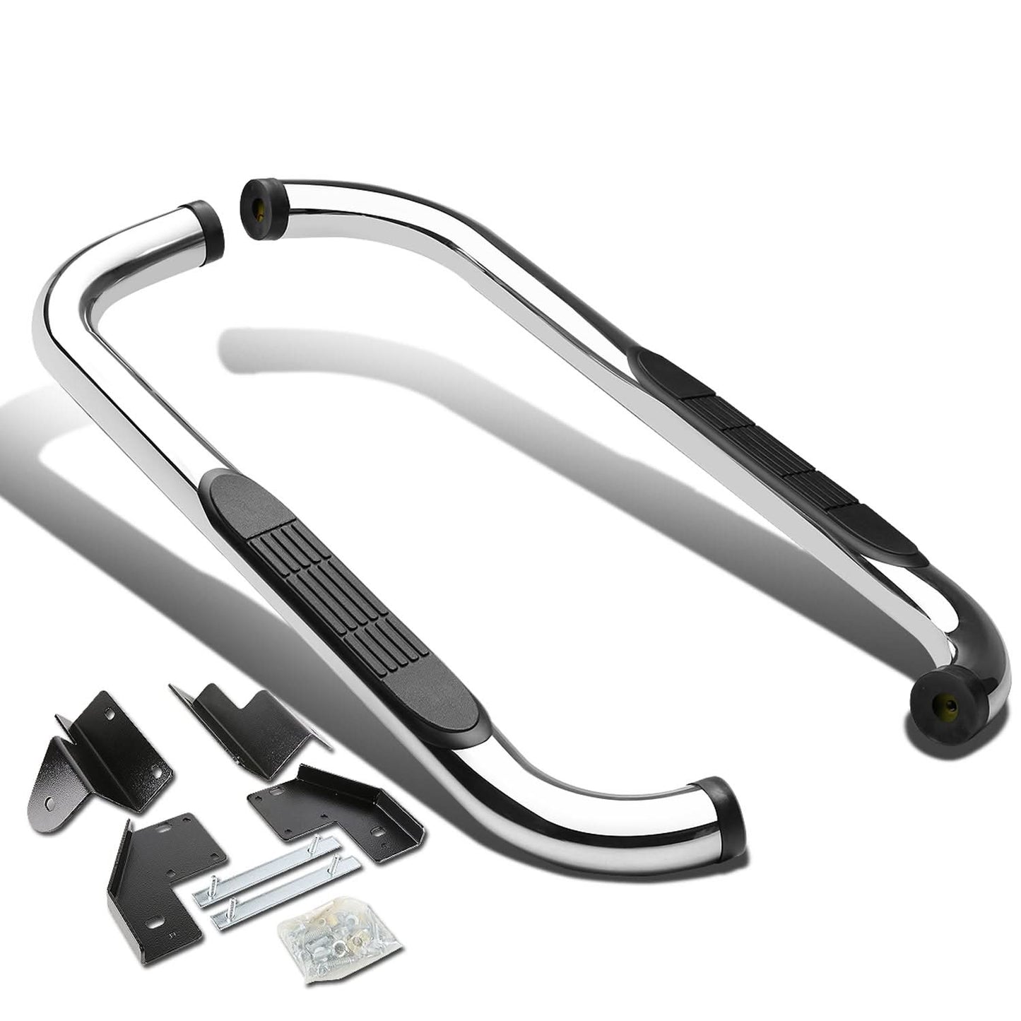 99-16 Ford F-250 F-350 Super Duty 3" Round Nerf Bar Step Bar Silver