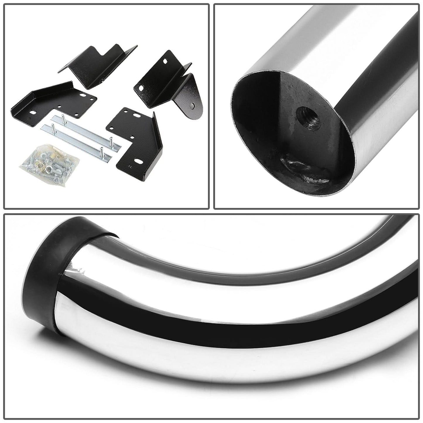 99-16 Ford F-250 F-350 Super Duty 3" Round Nerf Bar Step Bar Silver
