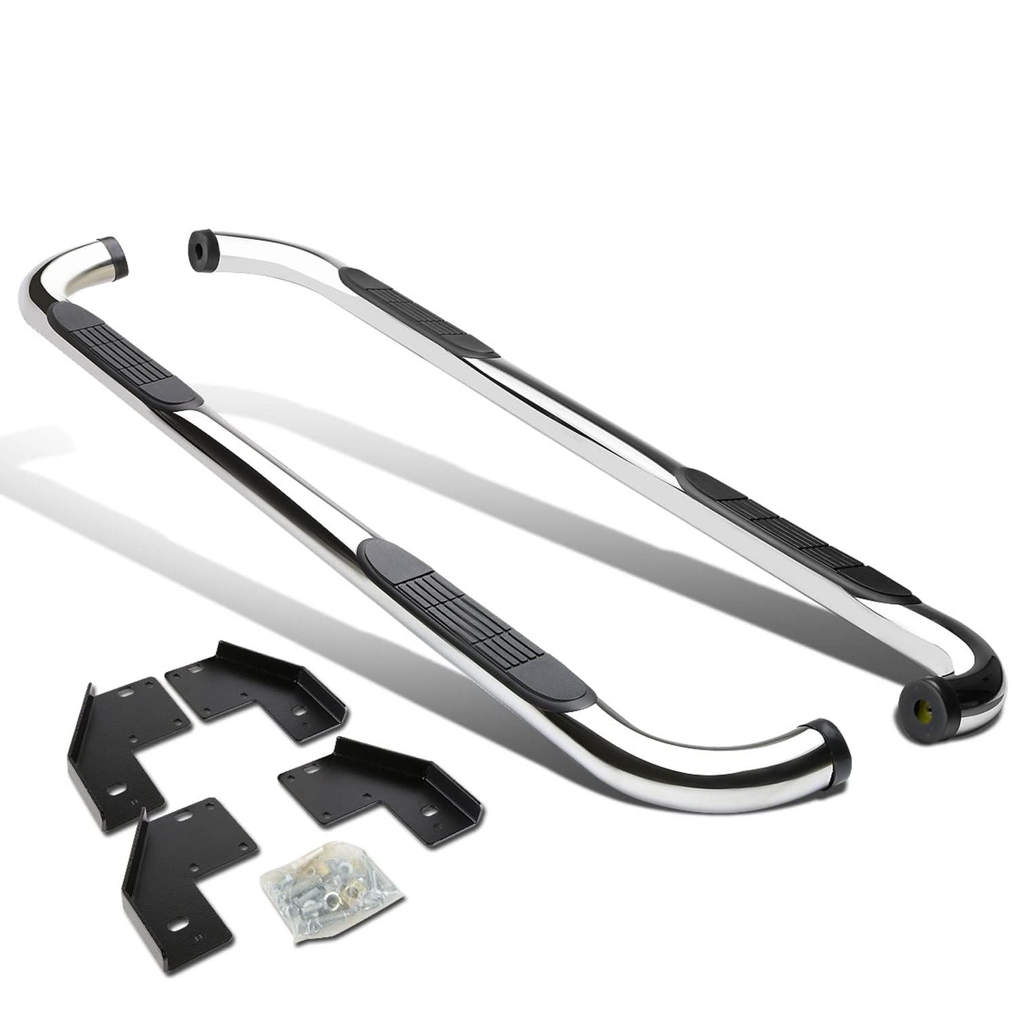 99-16 Ford F-250 F-350 Super Duty Crew Cab 3" Round Nerf Bars Silver