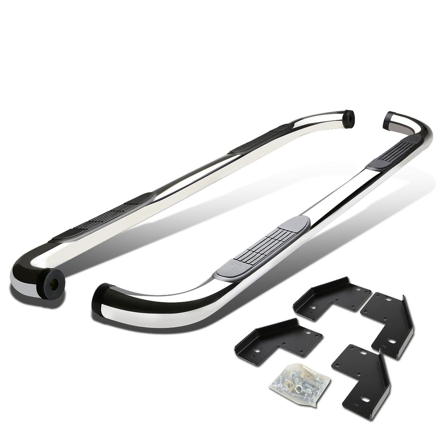 99-16 Ford F-250 F-350 Super Duty Crew Cab 3" Round Nerf Bars Silver