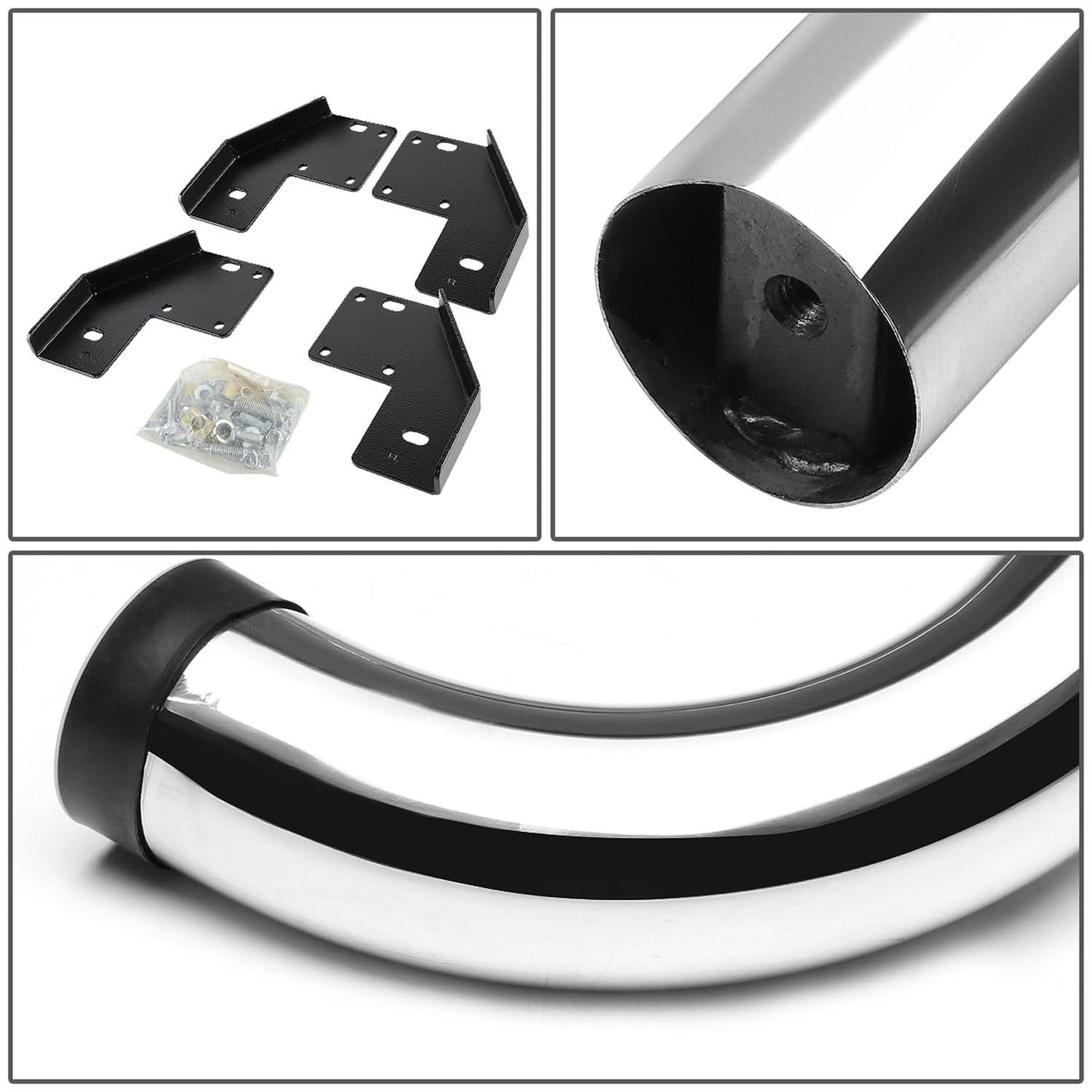 99-16 Ford F-250 F-350 Super Duty Crew Cab 3" Round Nerf Bars Silver