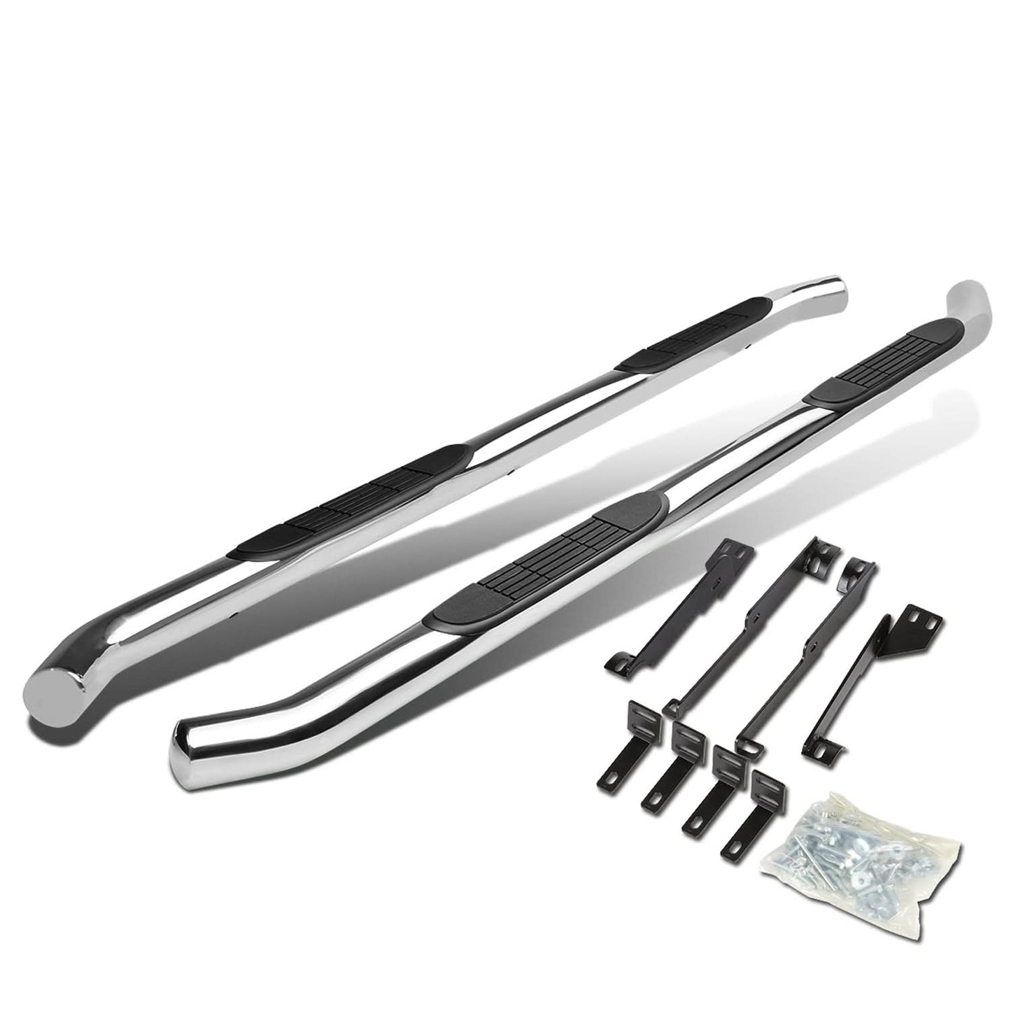 07-13 Acura MDX 3 Inch Round Nerf Bars Step Rails Silver
