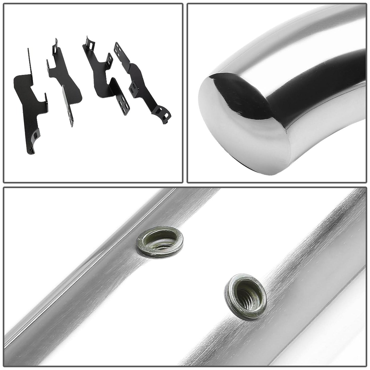 01-06 Acura MDX / 03-08 Honda Pilot 3" Round Nerf Bar Step Bar Silver