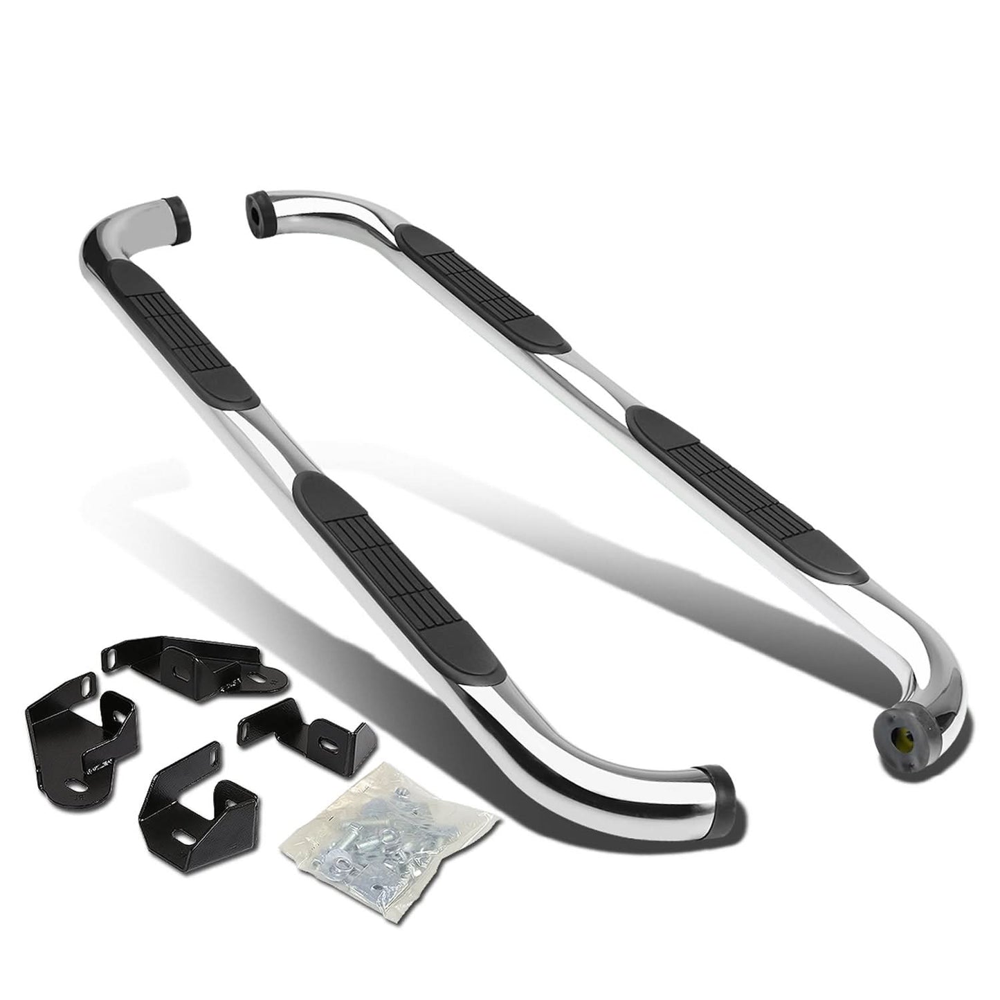 01-04 Toyota Tacoma Double Cab 3" Round Nerf Bars - Silver
