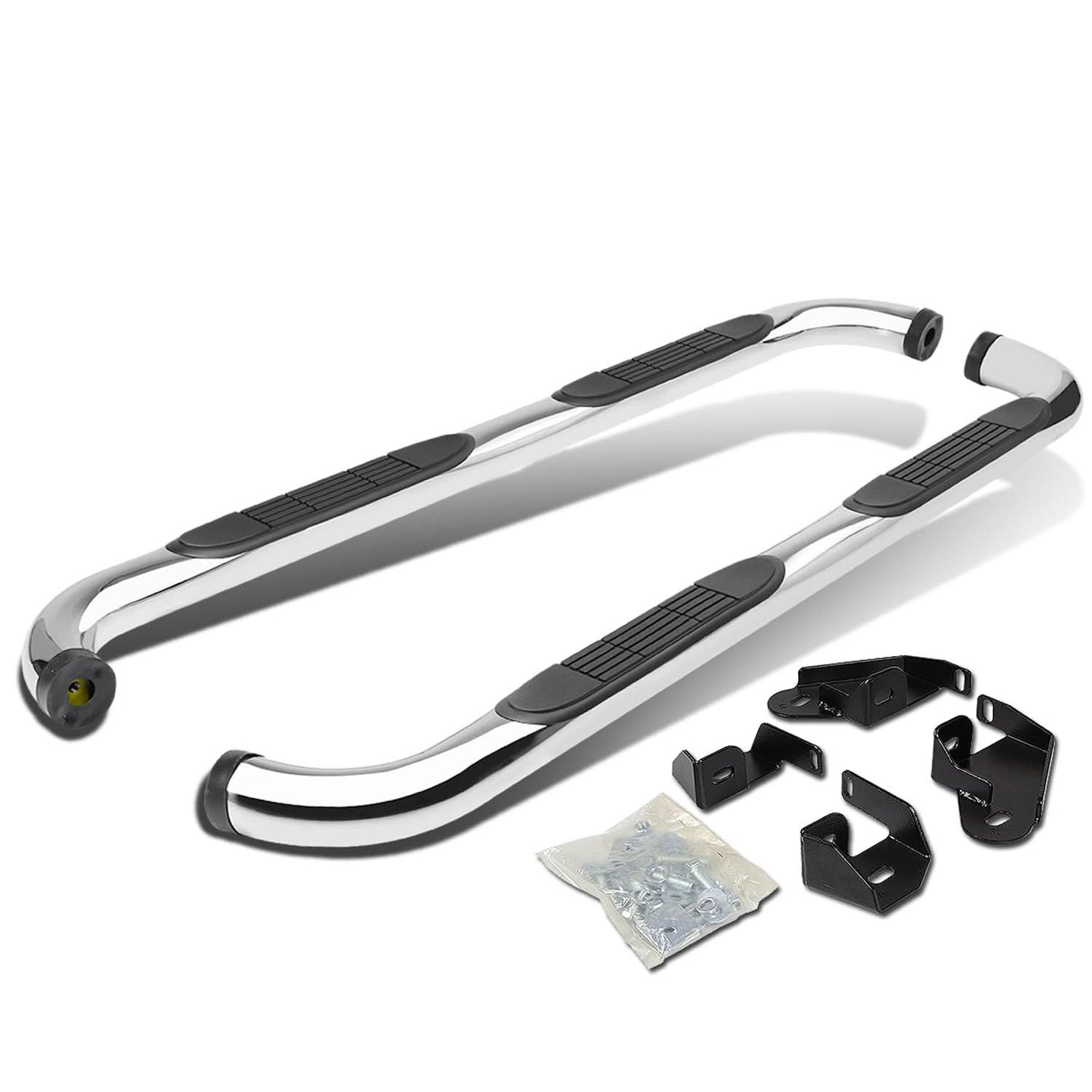 01-04 Toyota Tacoma Double Cab 3" Round Nerf Bars - Silver