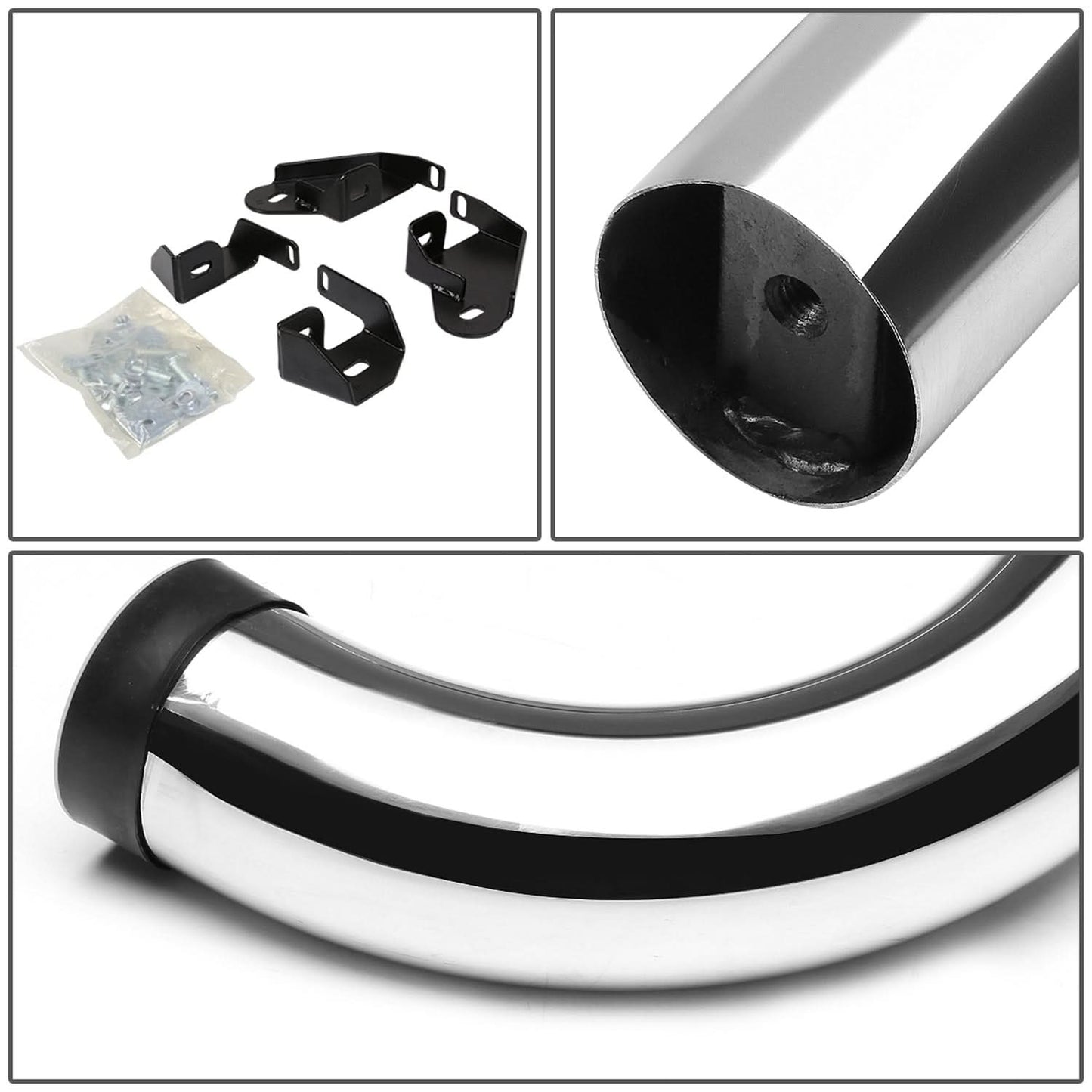 01-04 Toyota Tacoma Double Cab 3" Round Nerf Bars - Silver