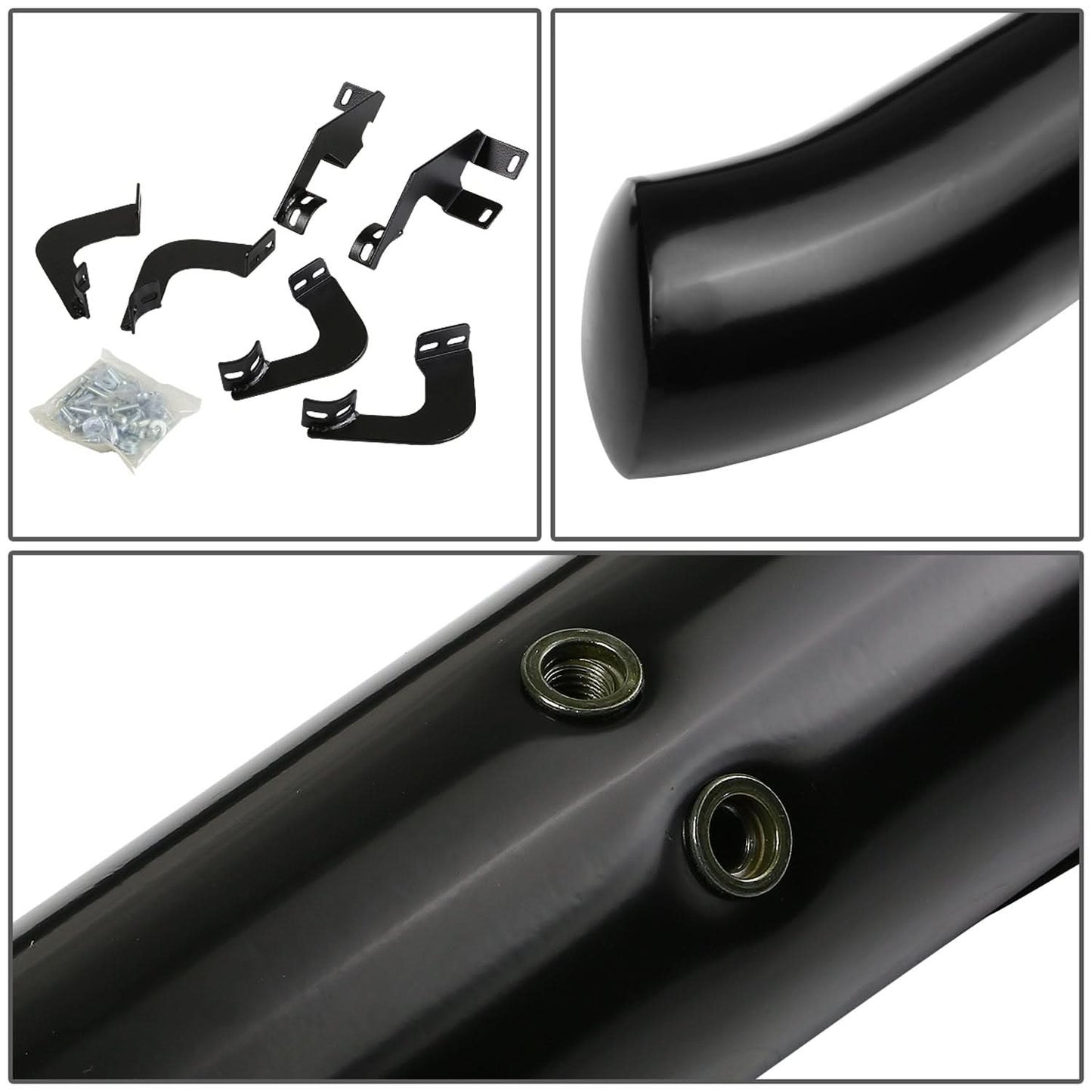 2005-2020 Toyota Tacoma Double Cab 3" Round Nerf Bars - Black