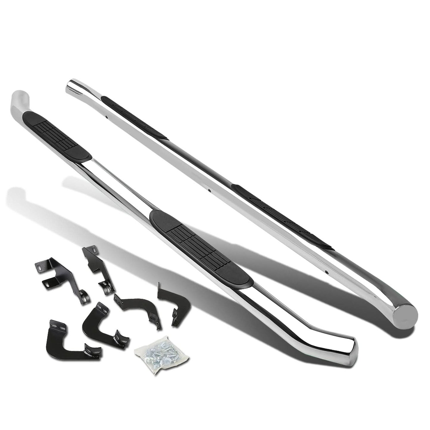 05-16 Toyota Tacoma Double Cab 3" Round Nerf Bar Step Bar - Silver