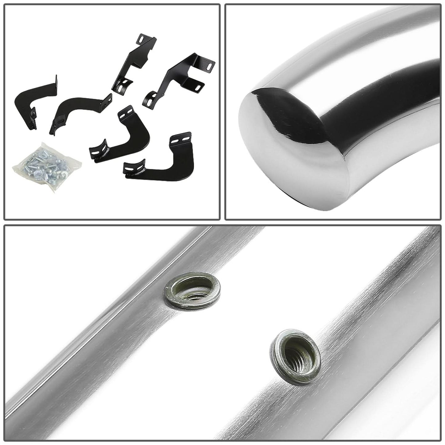05-16 Toyota Tacoma Double Cab 3" Round Nerf Bar Step Bar - Silver