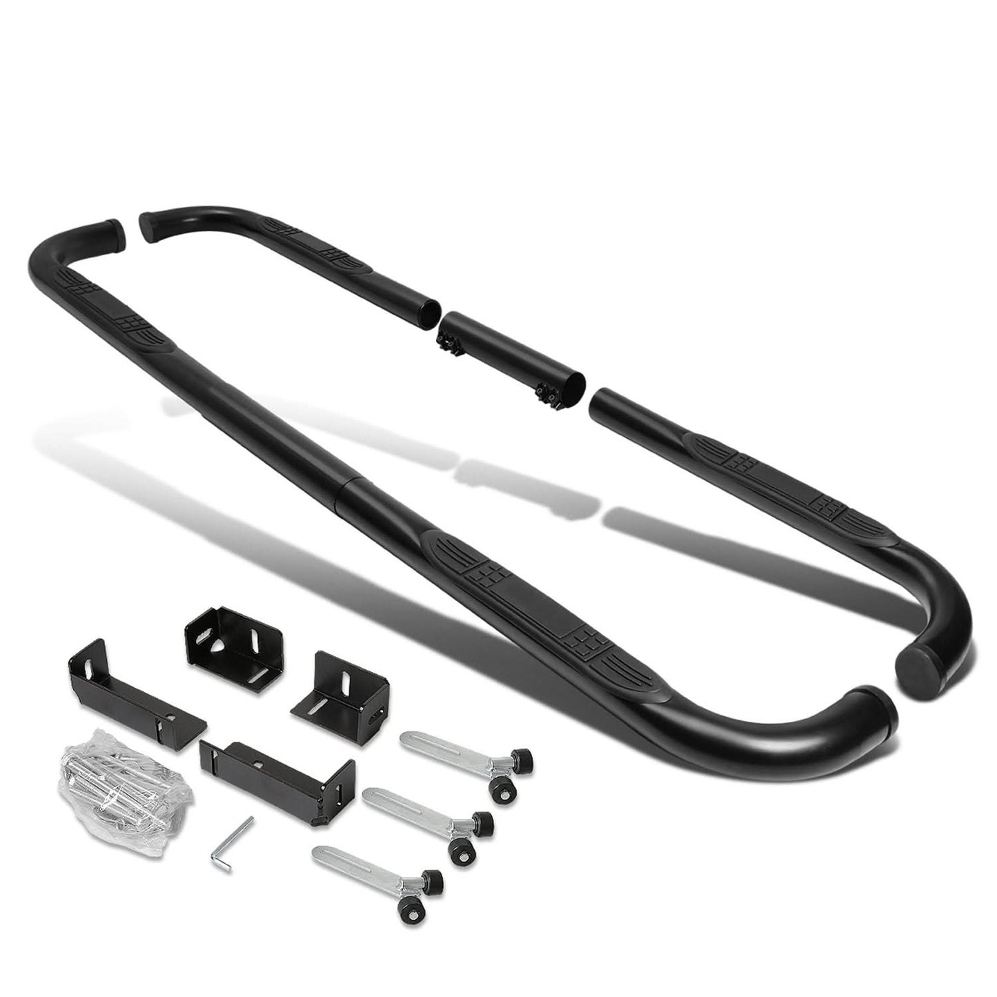 Universal 3" Round Nerf Bar / Step Bar - 90 Degree - Black