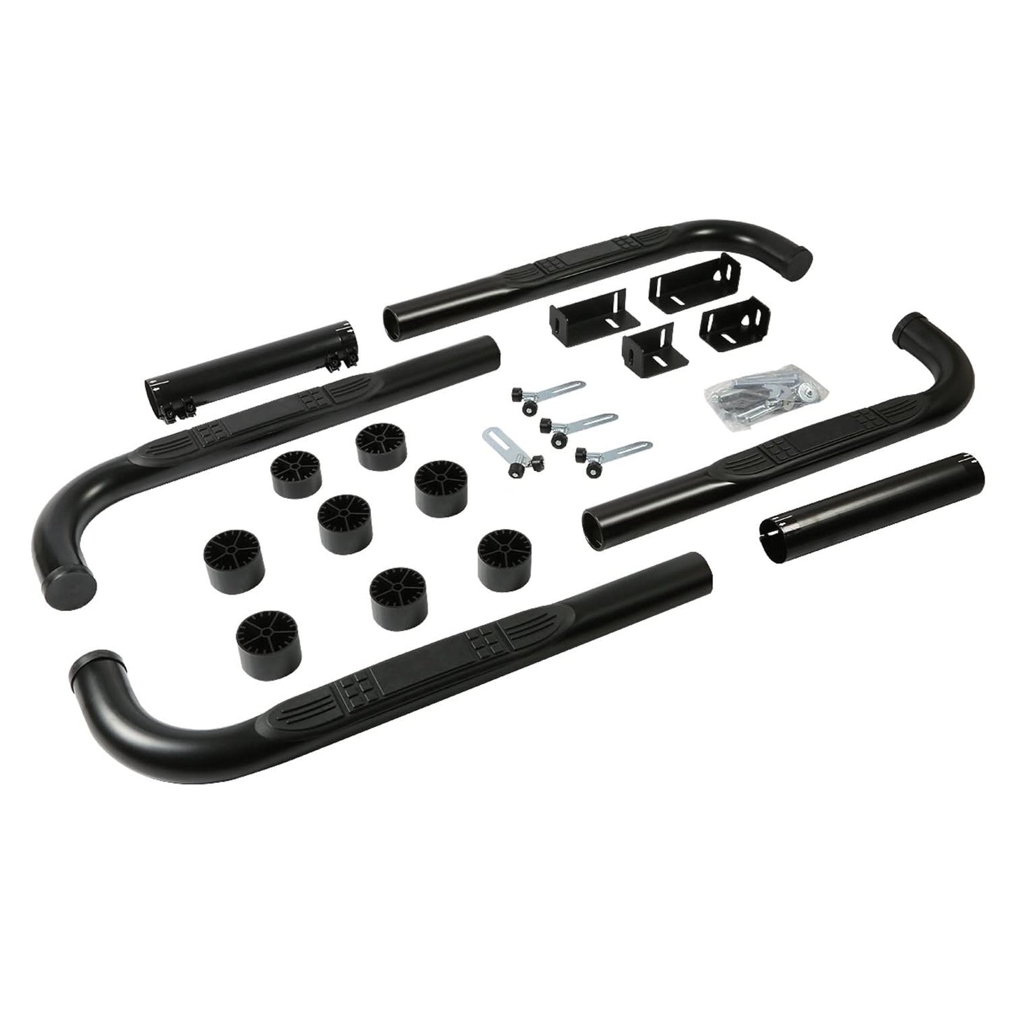 Universal 3" Round Nerf Bar / Step Bar - 90 Degree - Black
