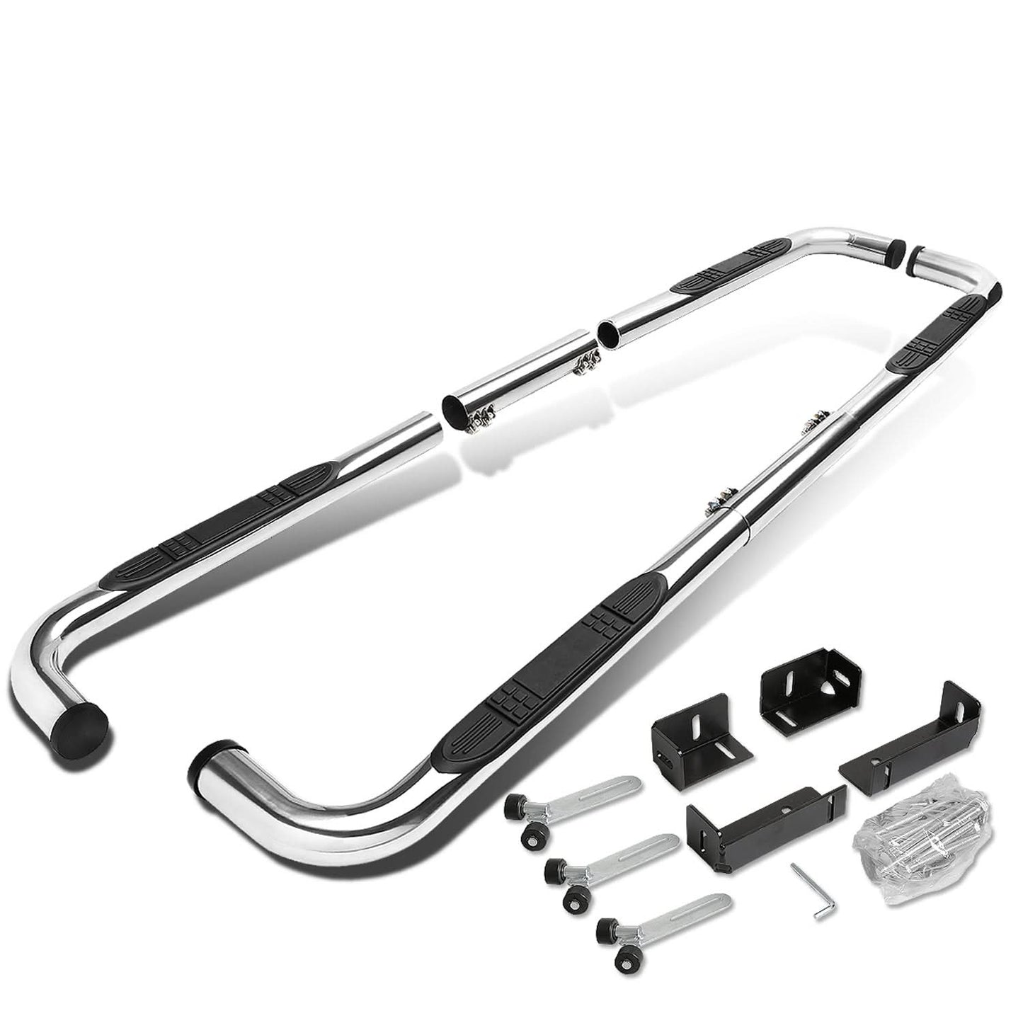 Universal 3 Inch Round 90 Degree Nerf Bar Step Bar Silver