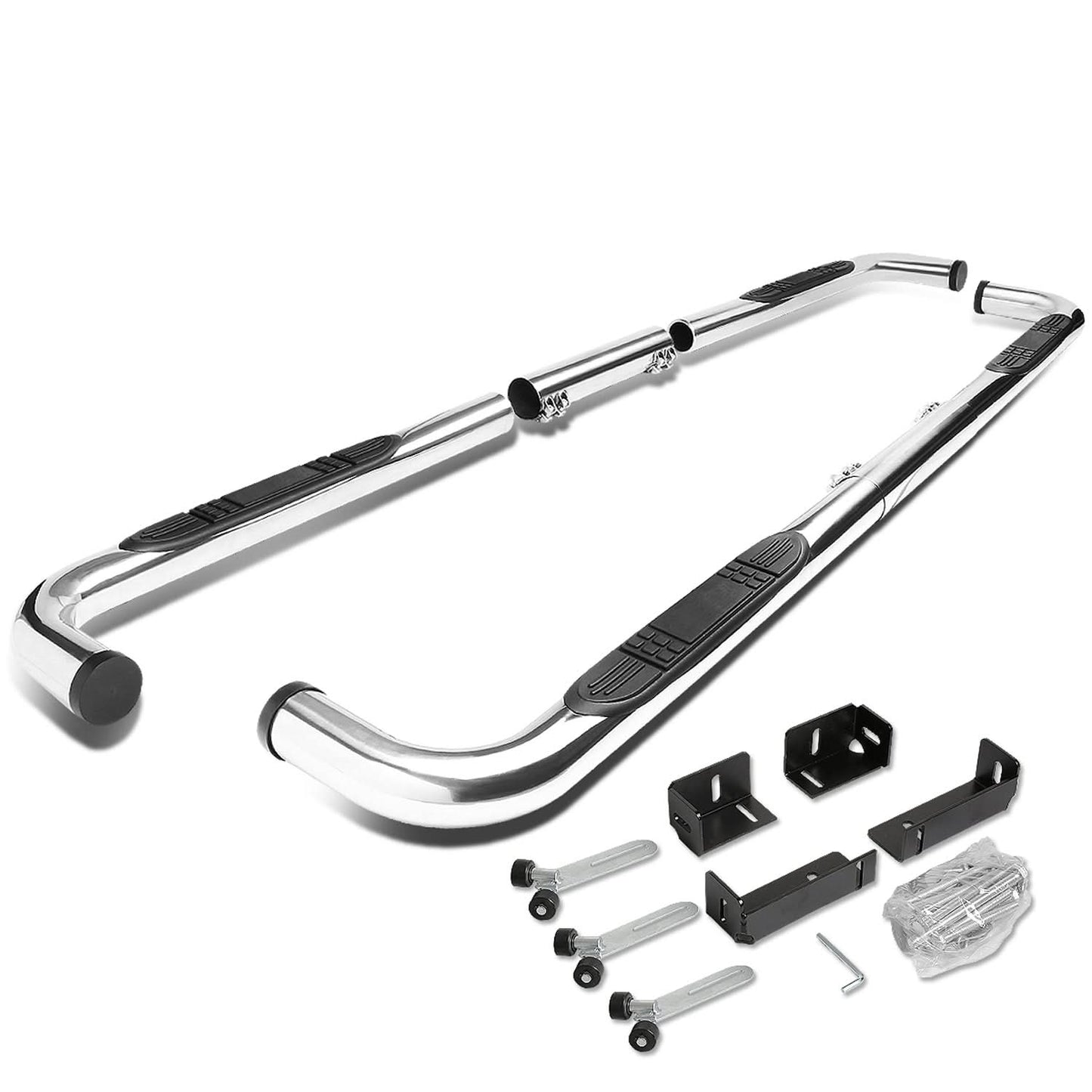 Universal 3 Inch Round 90 Degree Nerf Bar Step Bar Silver