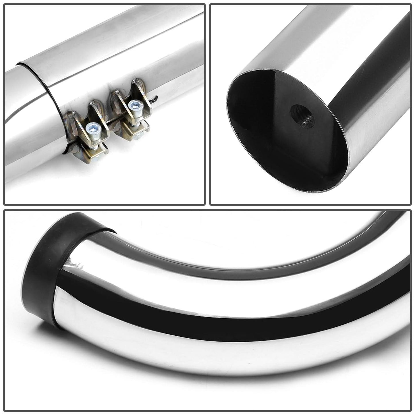 Universal 3 Inch Round 90 Degree Nerf Bar Step Bar Silver