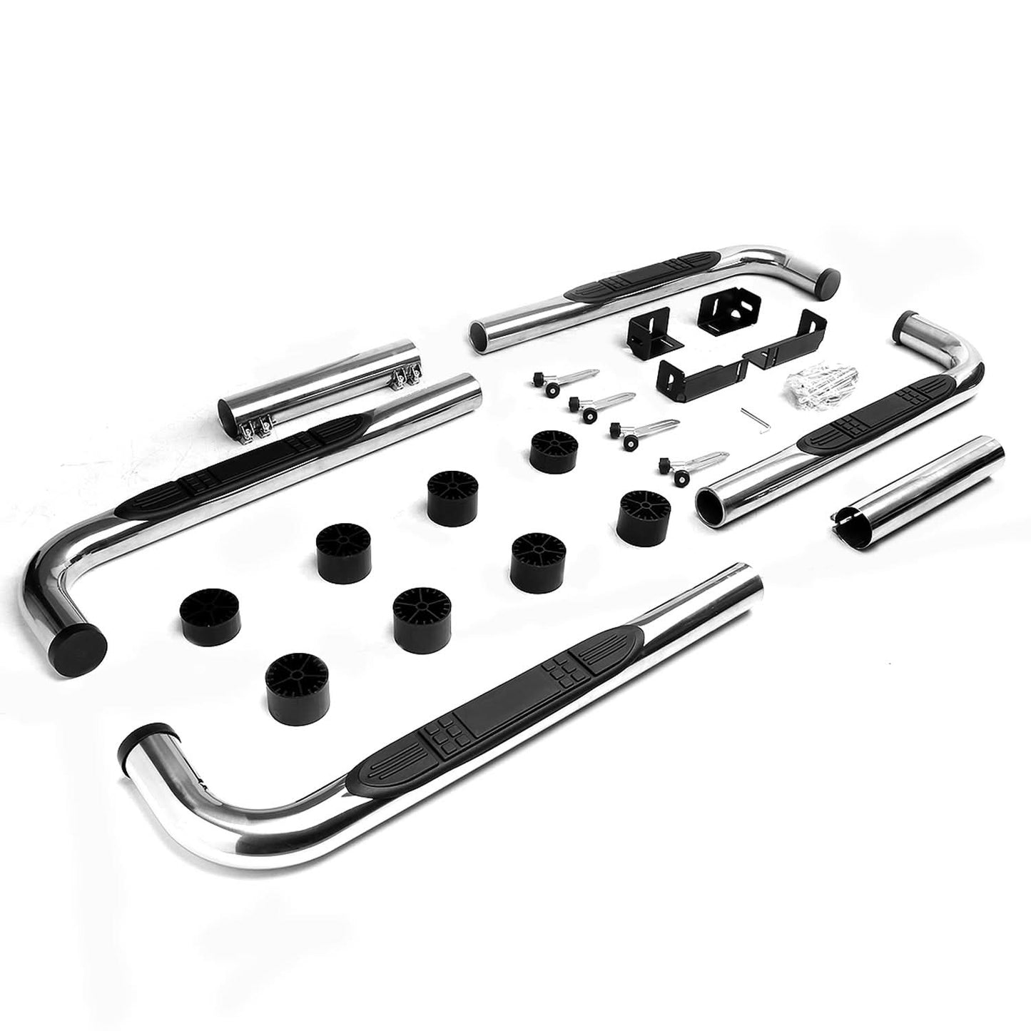 Universal 3 Inch Round 90 Degree Nerf Bar Step Bar Silver