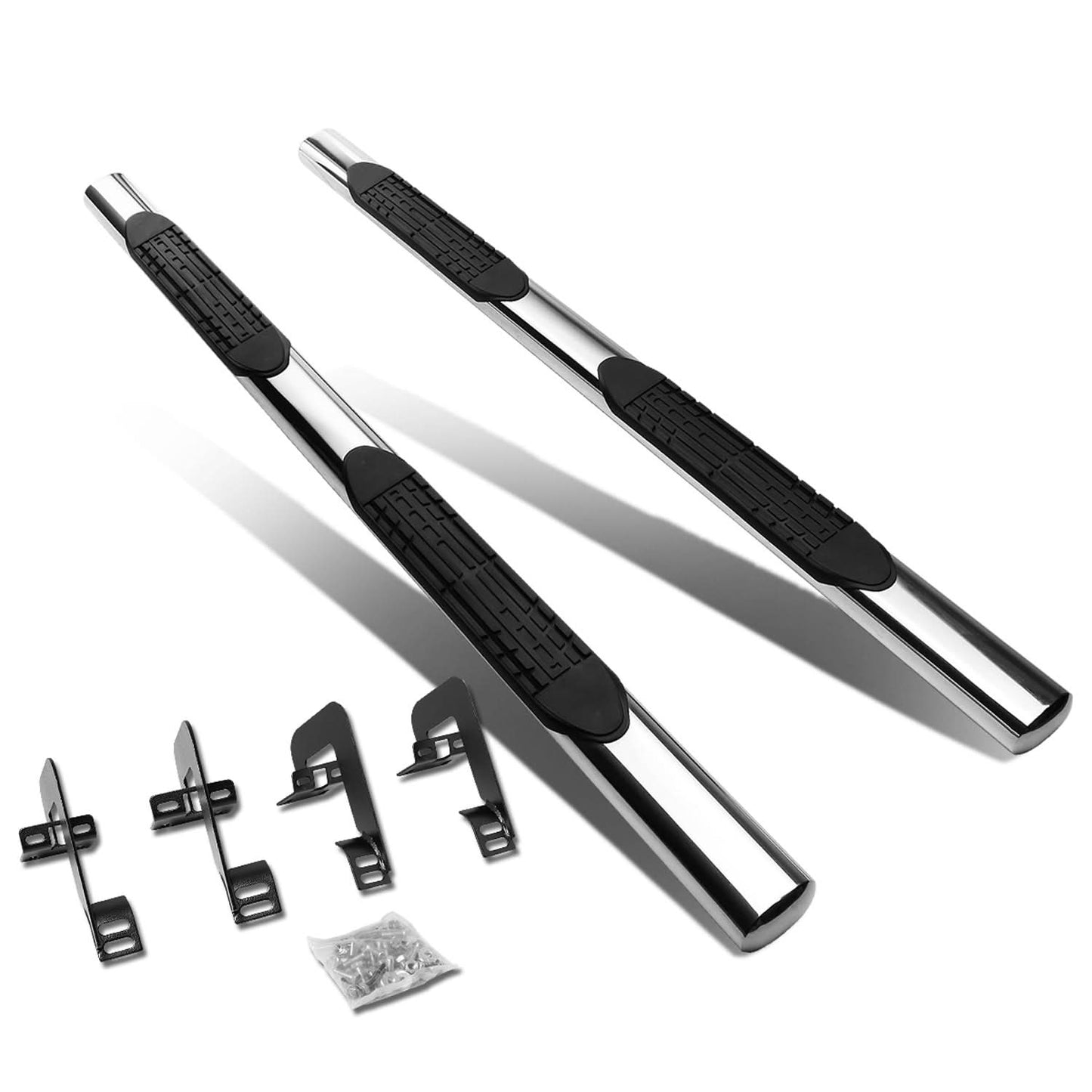 2004-2014 Ford F-150 SuperCab 4" Oval Nerf Bars - Silver