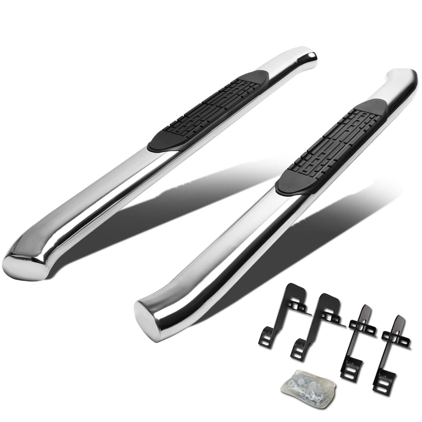2004-2014 Ford F-150 Regular Cab 4" Oval Nerf Bars - Silver