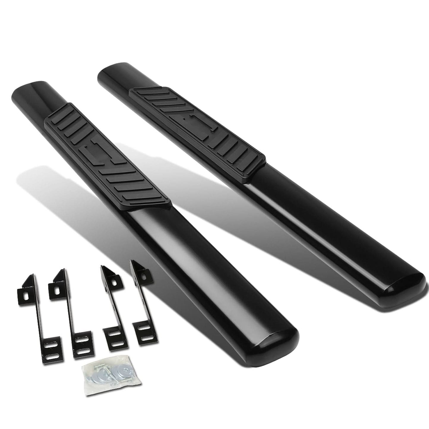 99-16 Chevy Silverado GMC Sierra 5" Oval Nerf Bars Regular Cab Black