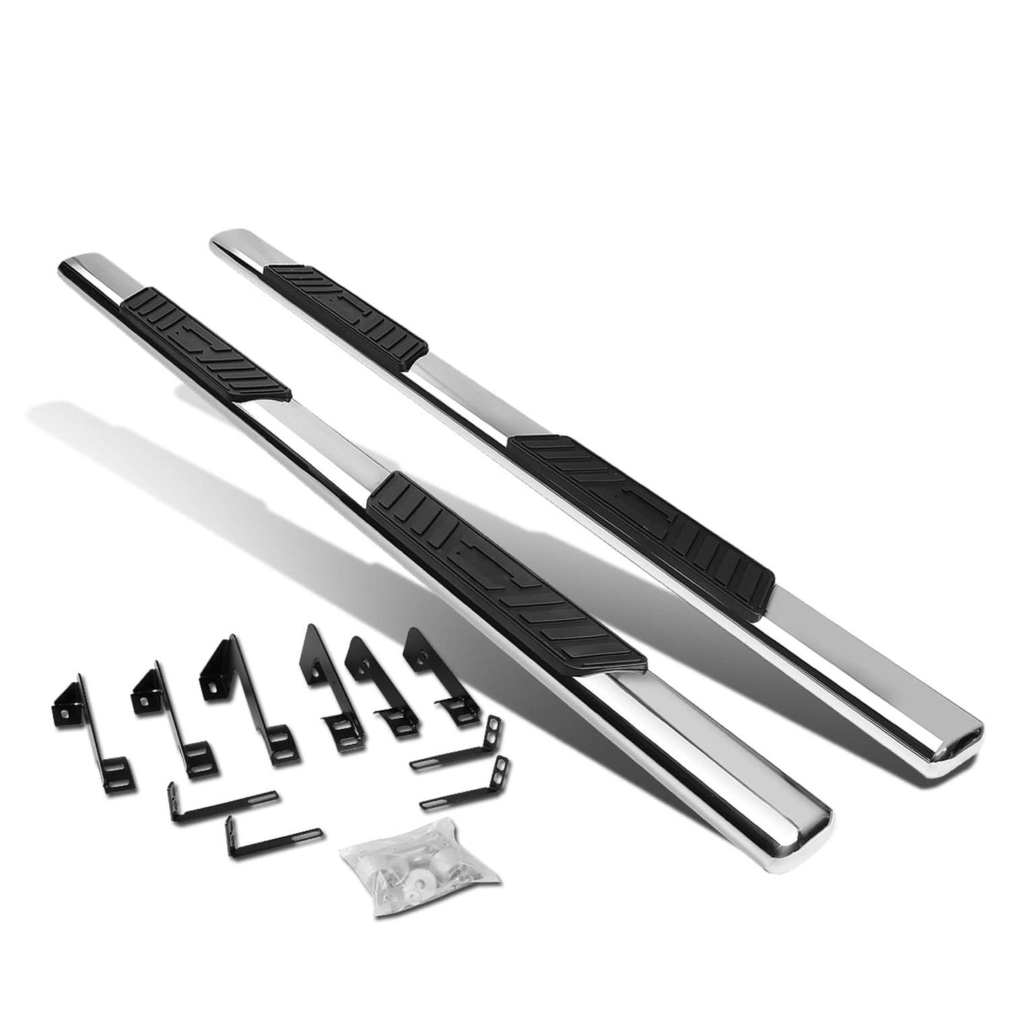99-14 Chevrolet Silverado GMC Sierra 5" Oval Nerf Bars Silver