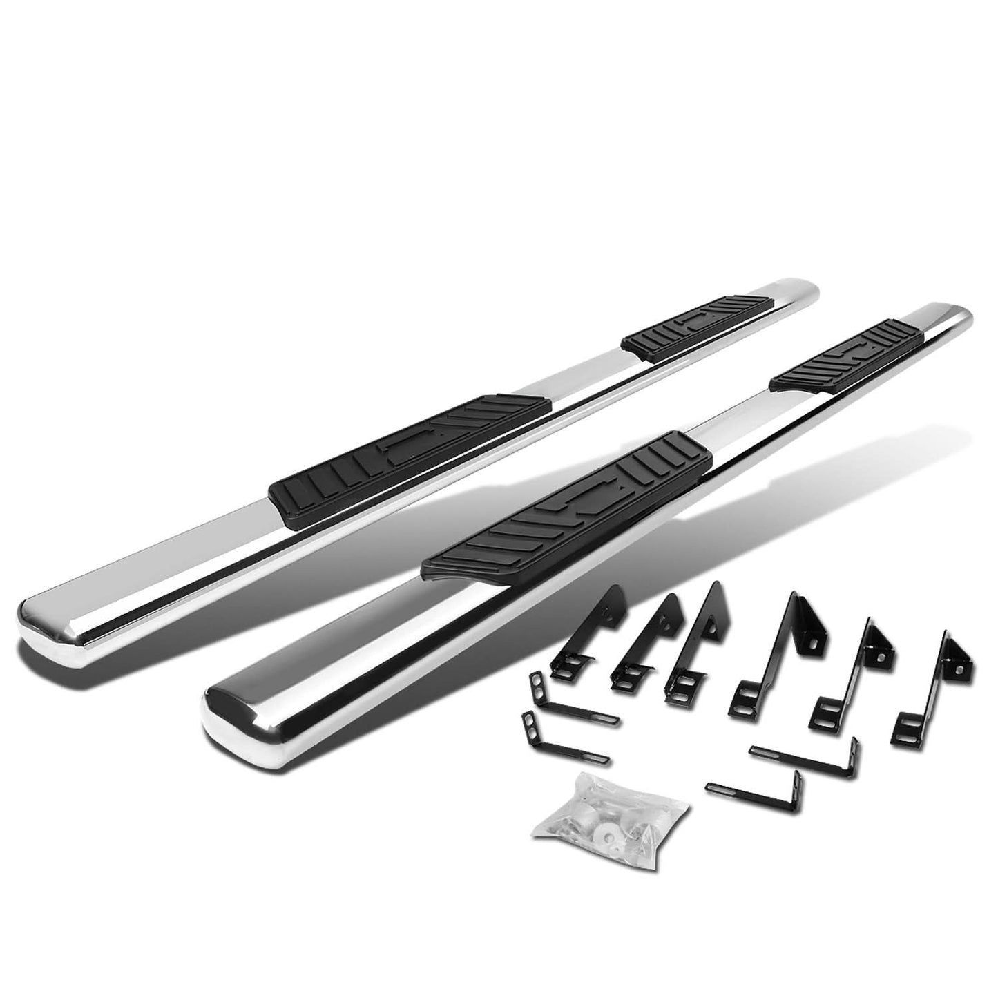 99-14 Chevrolet Silverado GMC Sierra 5" Oval Nerf Bars Silver
