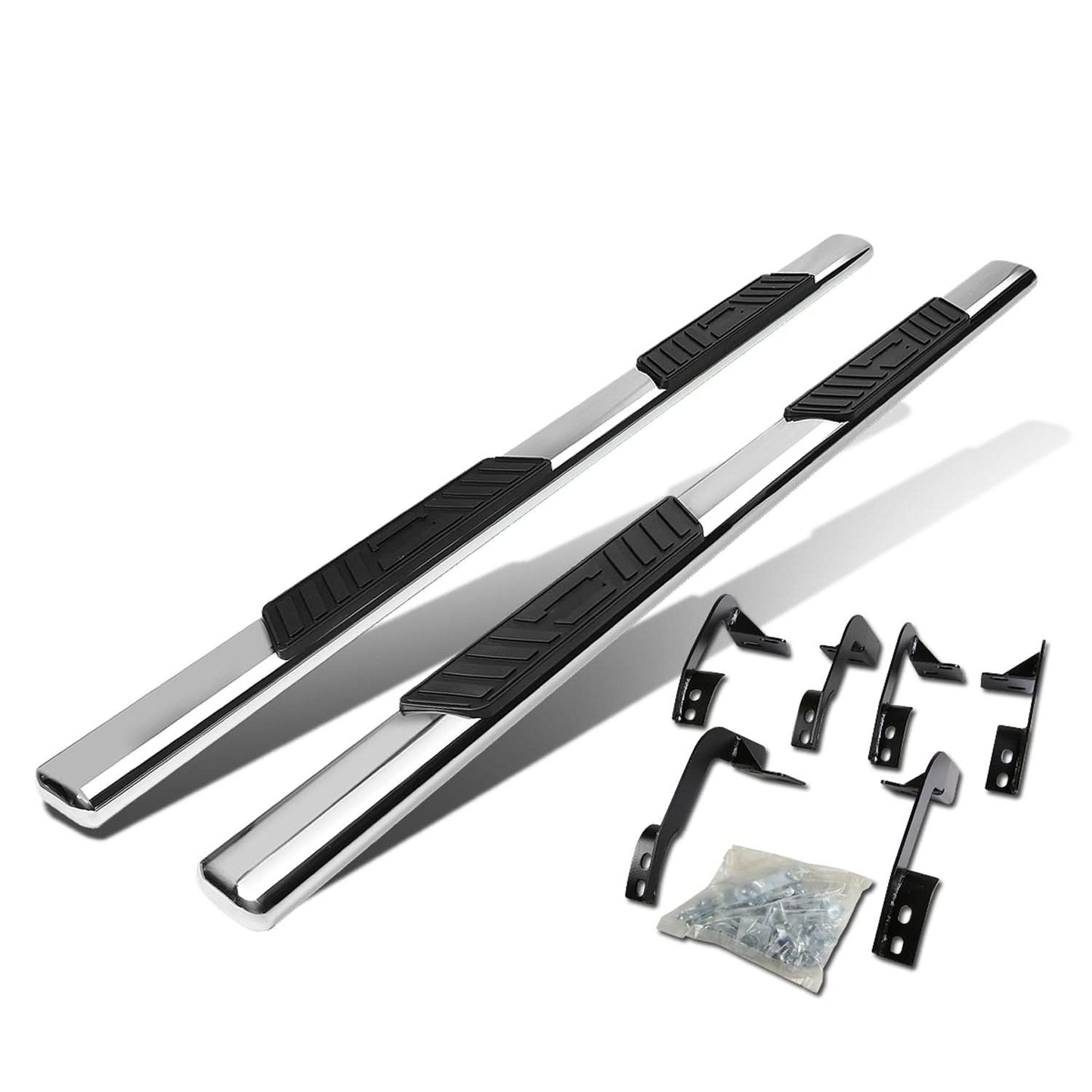 2009-2016 Dodge Ram 1500 2500 3500 5" Oval Nerf Bar Step Bar Silver