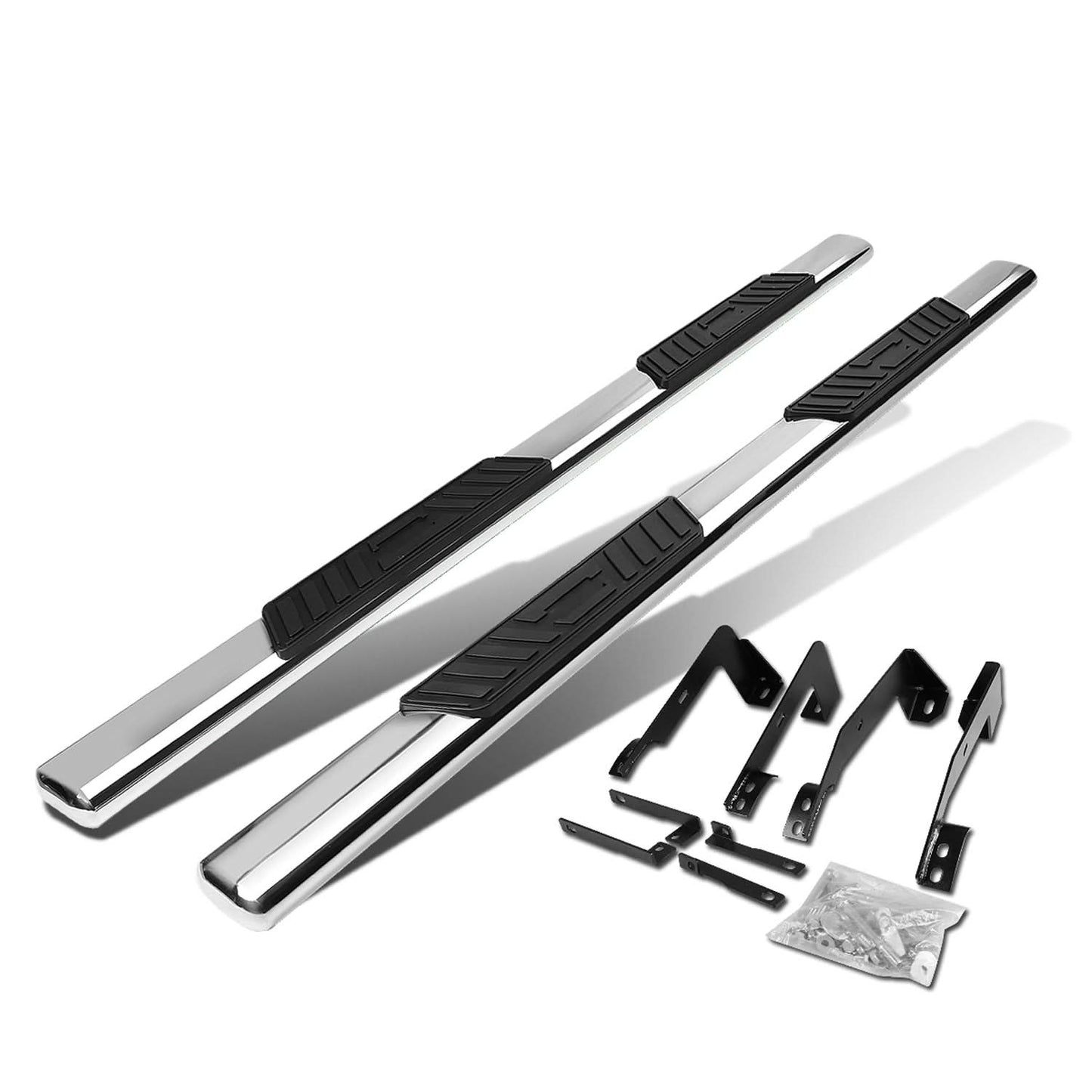 02-09 Dodge Ram 1500/2500/3500 5" Oval Silver Nerf Bars - Quad Cab