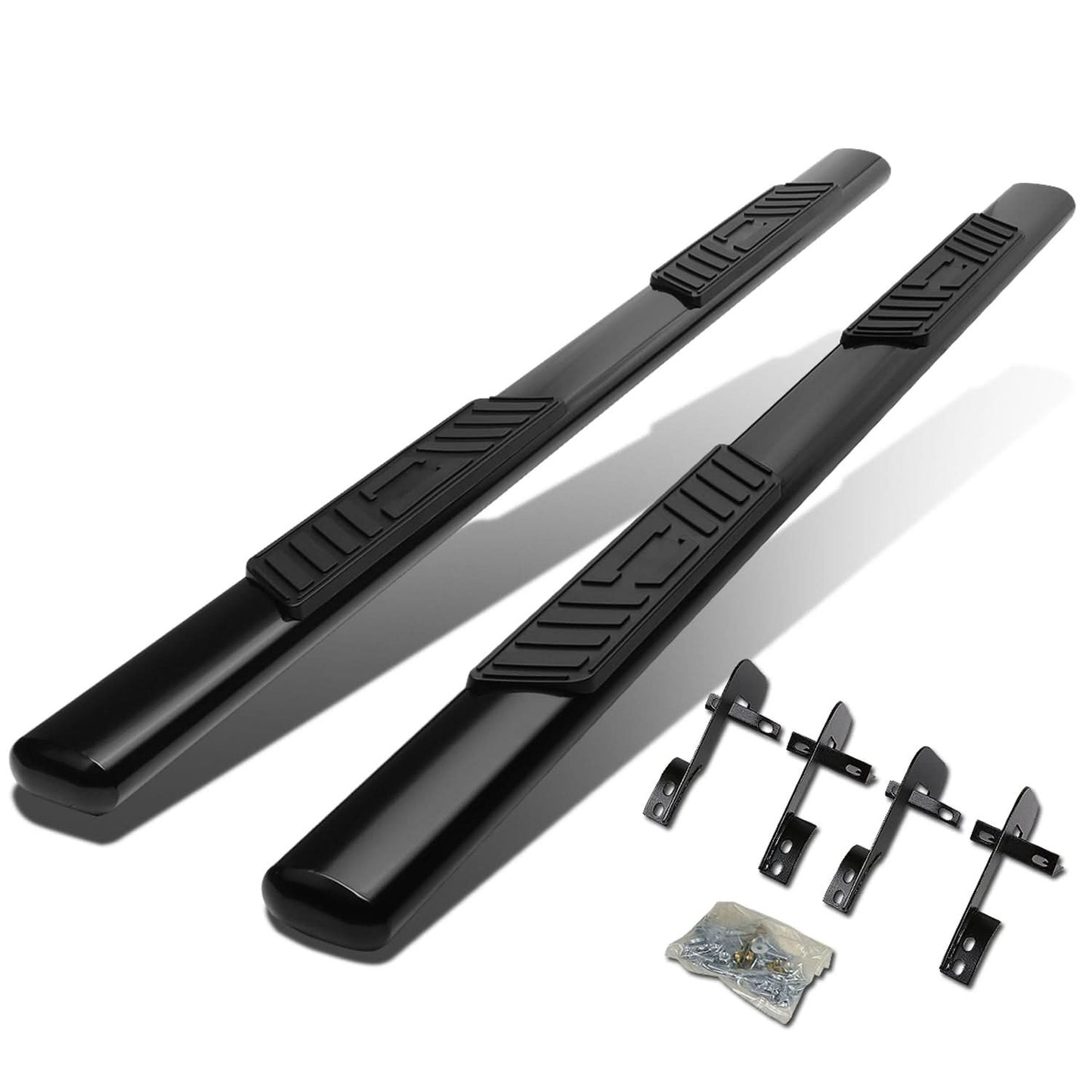 2001-2003 Ford F-150 SuperCrew 5" Oval Nerf Bars - Black