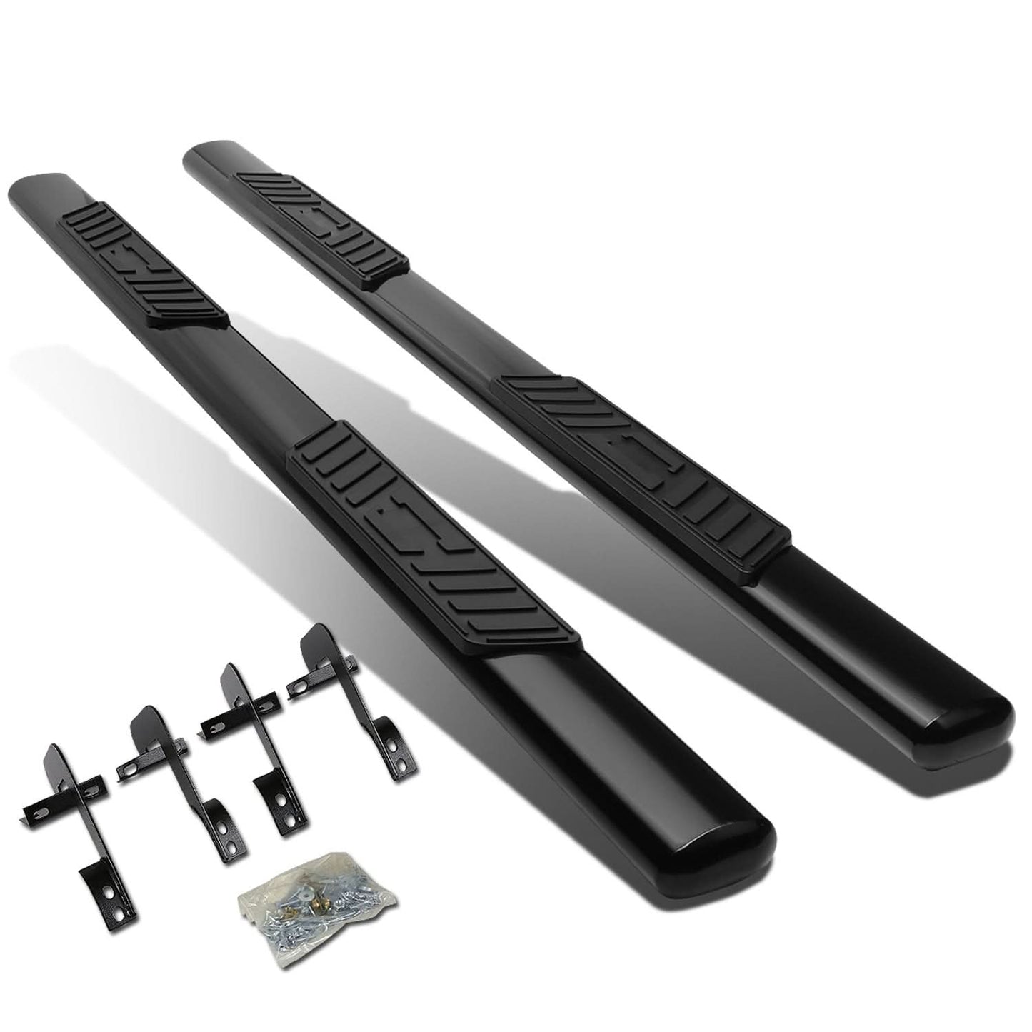 2001-2003 Ford F-150 SuperCrew 5" Oval Nerf Bars - Black