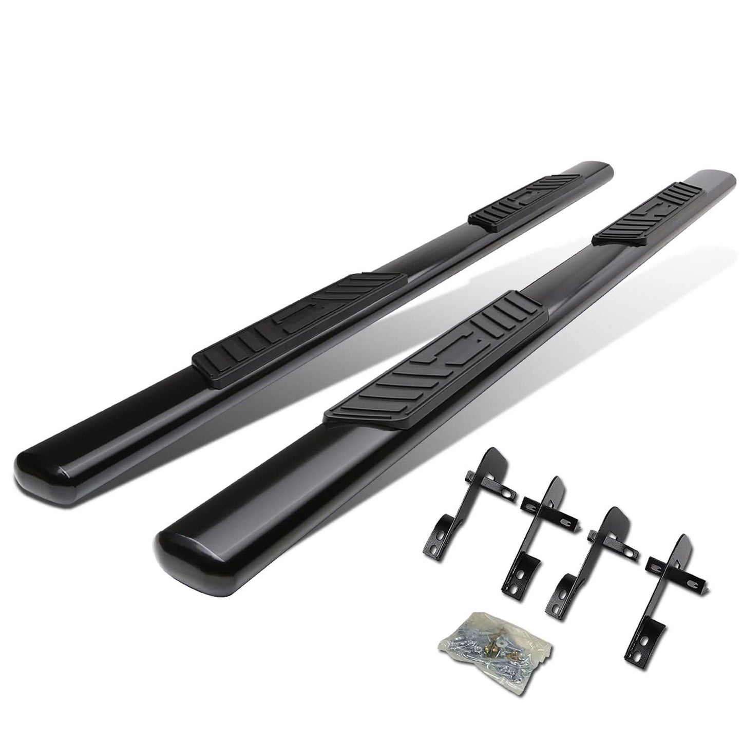 2001-2003 Ford F-150 SuperCrew 5" Oval Nerf Bars - Black