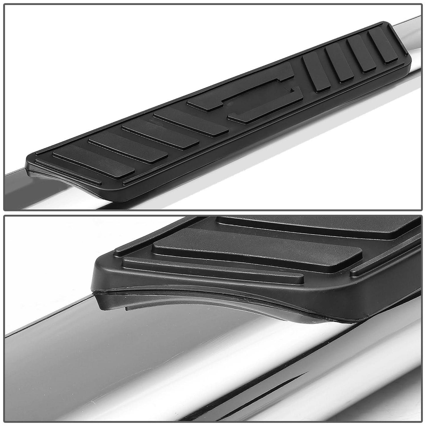 2001-2003 Ford F-150 SuperCrew 5" Oval Straight Nerf Bars - Silver